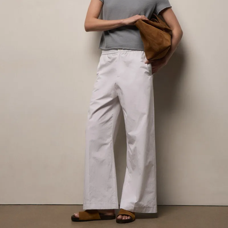Italian Heavy Poplin Relaxed Pant - White made by James Perse