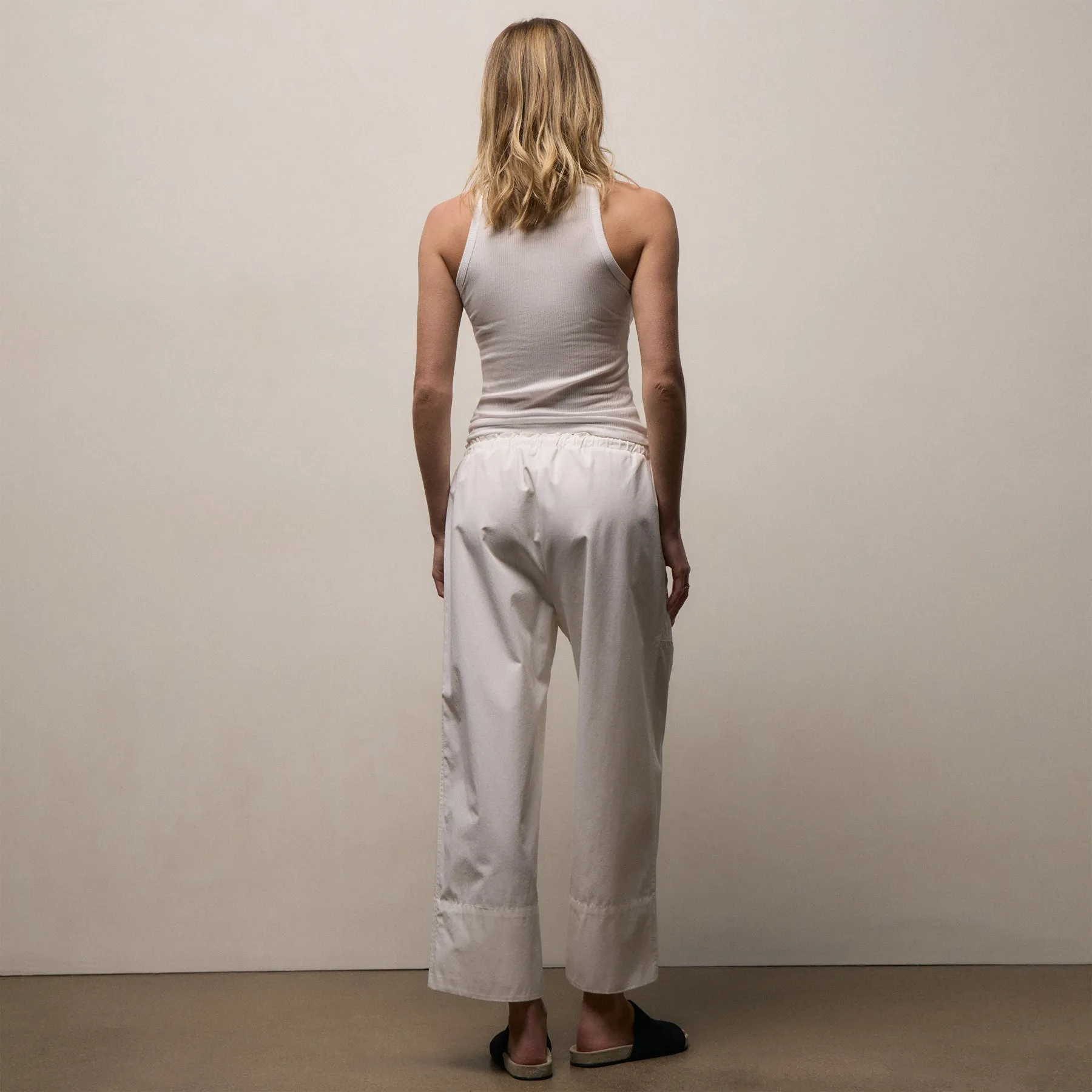 Fine Cotton Twill Crop Pant - White sold by James Perse product image thumbnail 5