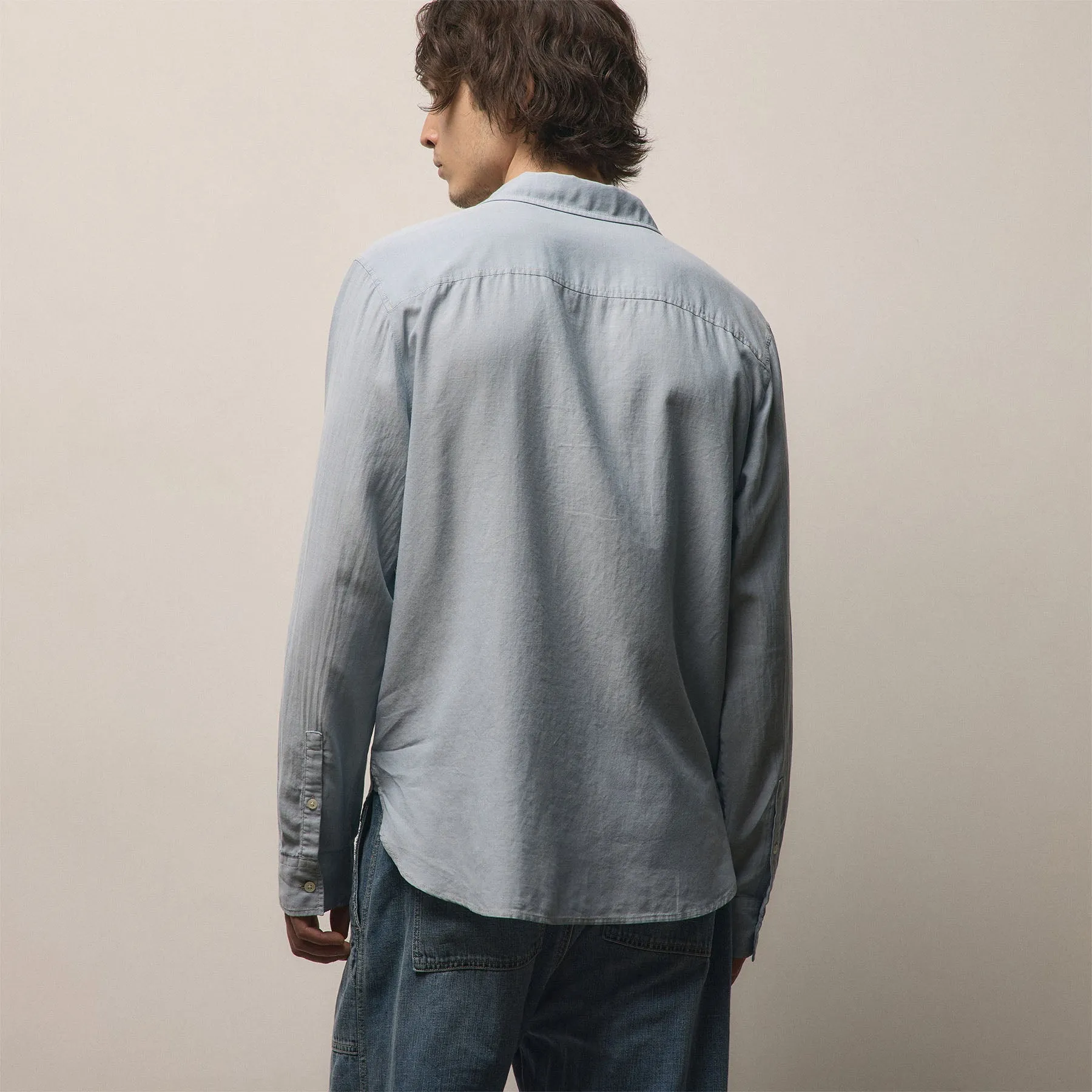 Featherweight Denim Utility Shirt - Bleach Wash sold by James Perse product image thumbnail 5