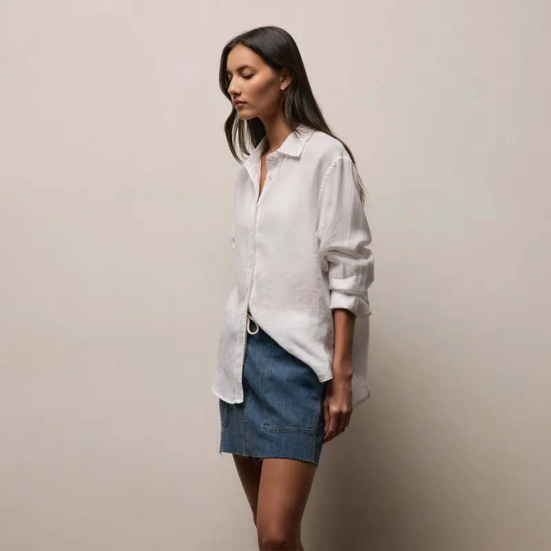 Linen Oversized Shirt - White made by James Perse