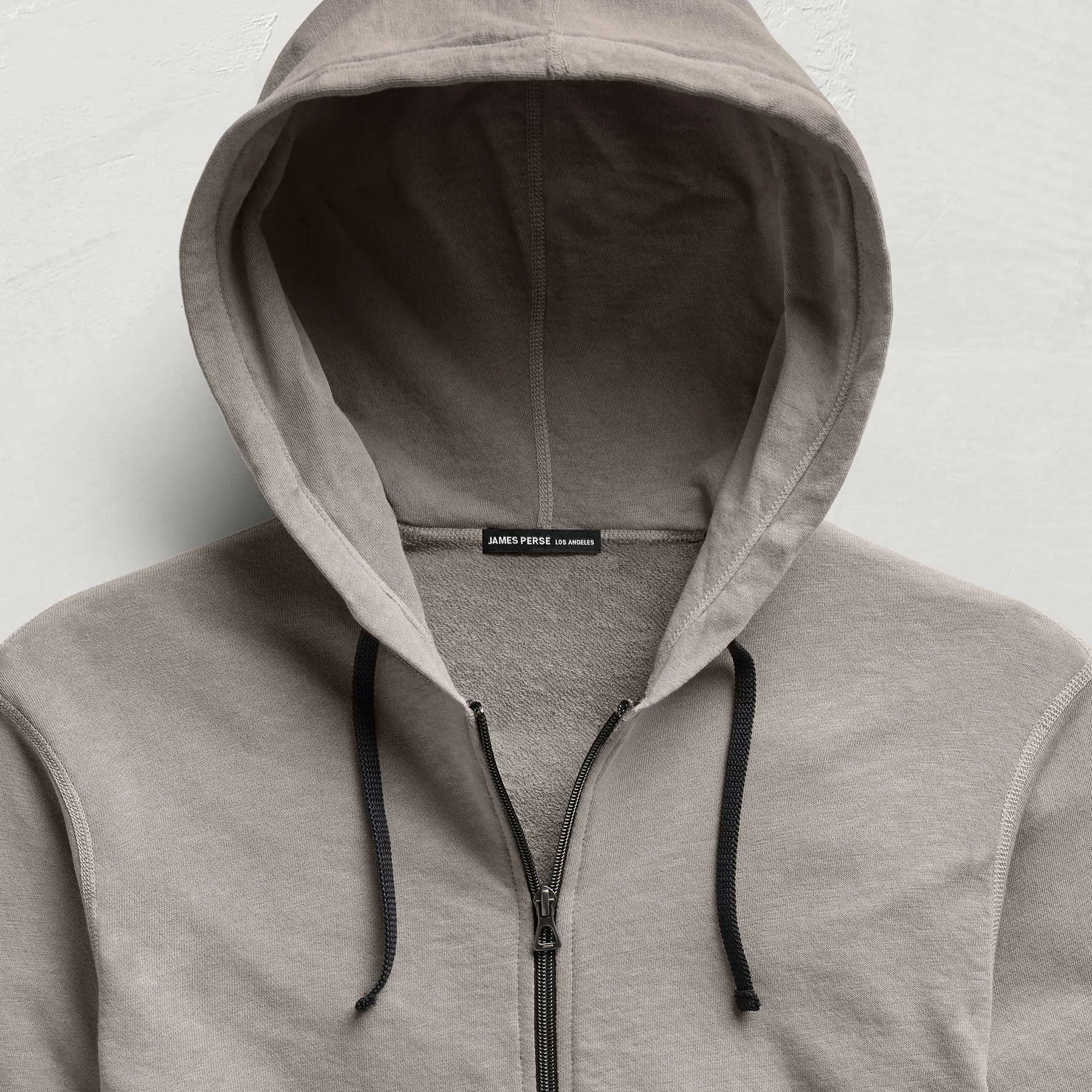 Vintage French Terry Zip Up Hoodie - Fog Pigment sold by James Perse product image thumbnail 5