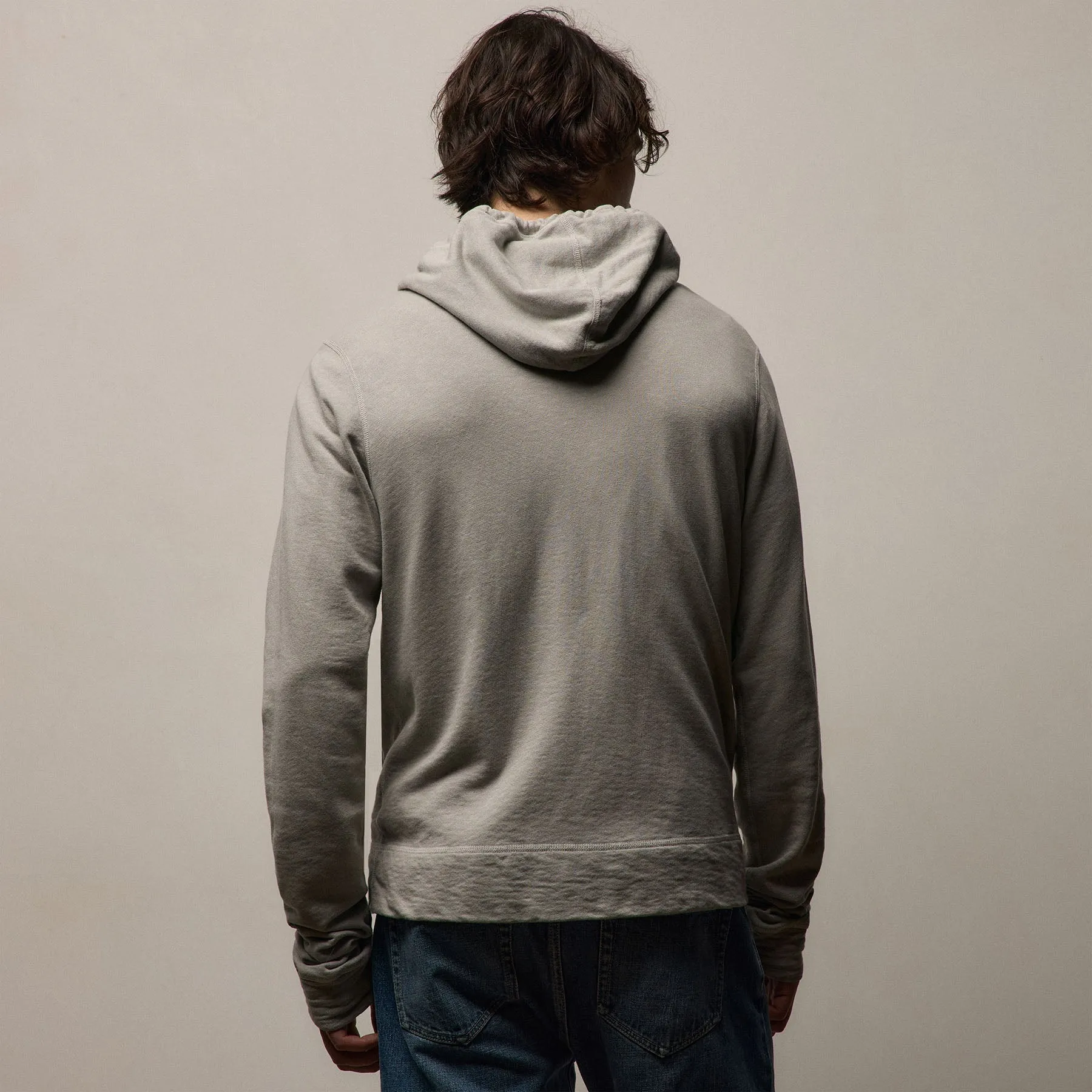 Vintage French Terry Zip Up Hoodie - Fog Pigment sold by James Perse product image thumbnail 4