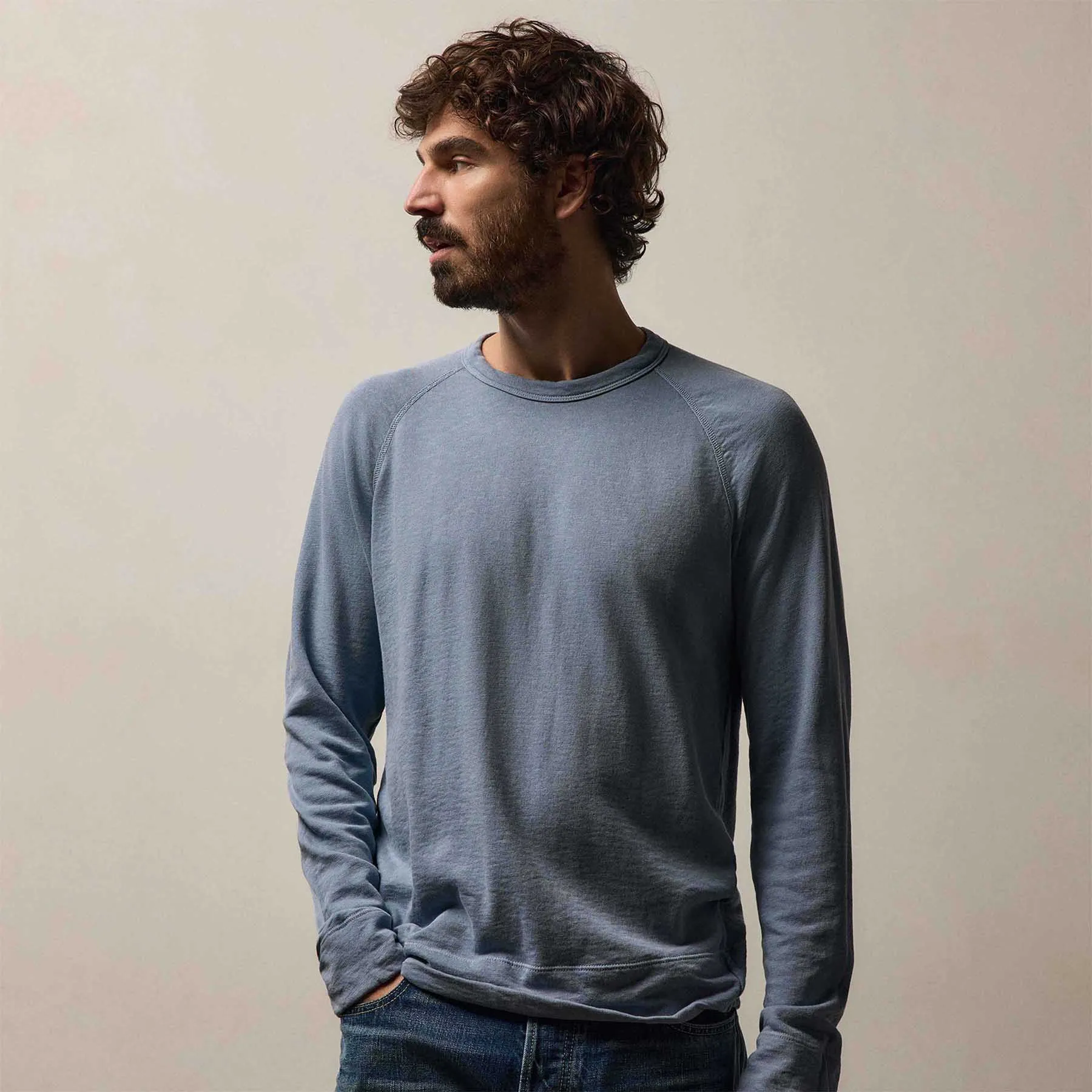 Vintage French Terry Sweatshirt - Ocean Pigment sold by James Perse