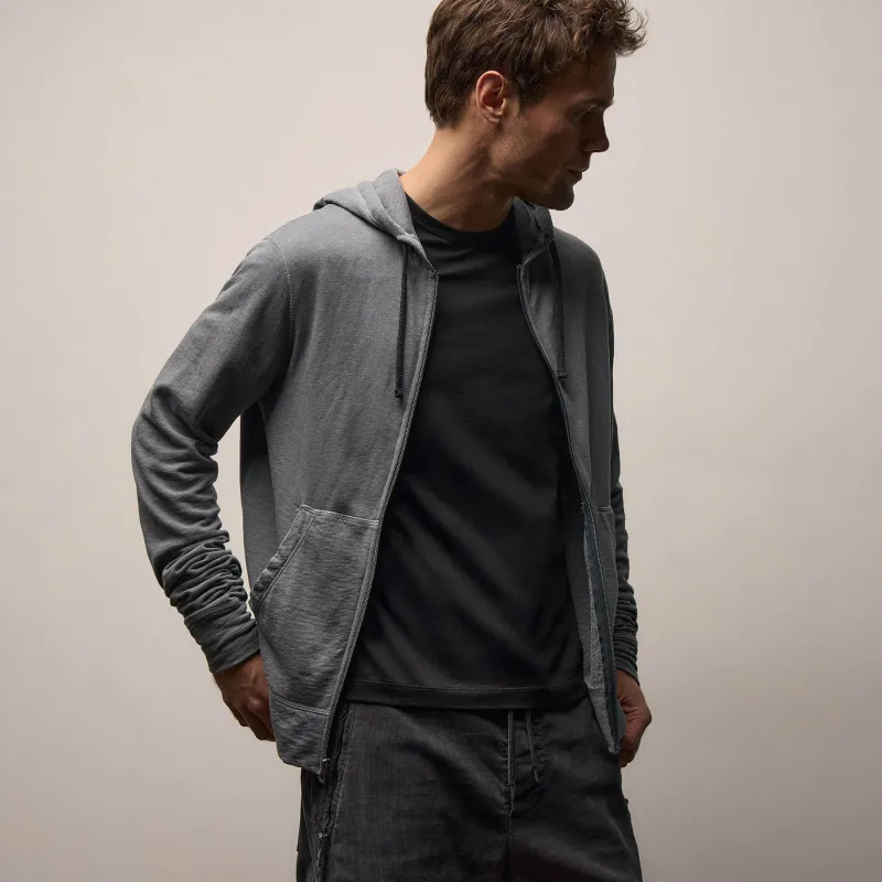Vintage French Terry Zip Up Hoodie - Cavalry Pigment made by James Perse