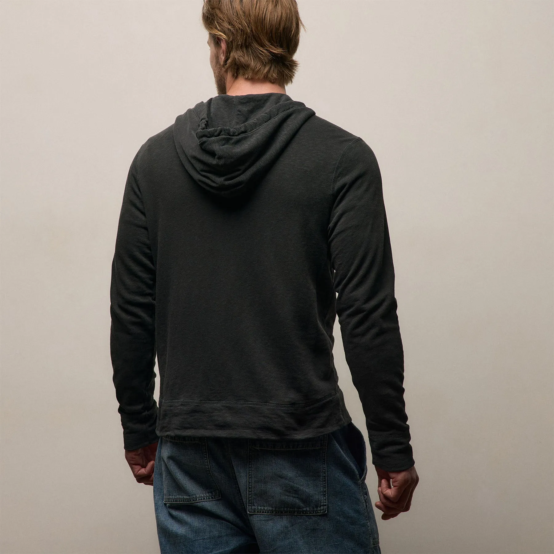 Vintage French Terry Zip Up Hoodie - Carbon Pigment sold by James Perse product image thumbnail 5