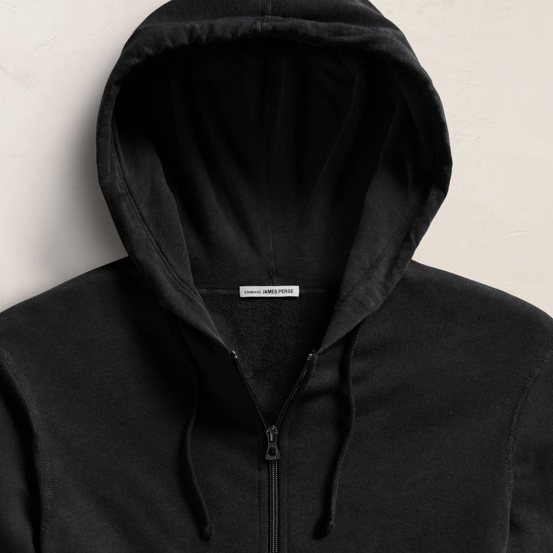 Vintage French Terry Zip Up Hoodie - Black sold by James Perse product image thumbnail 5