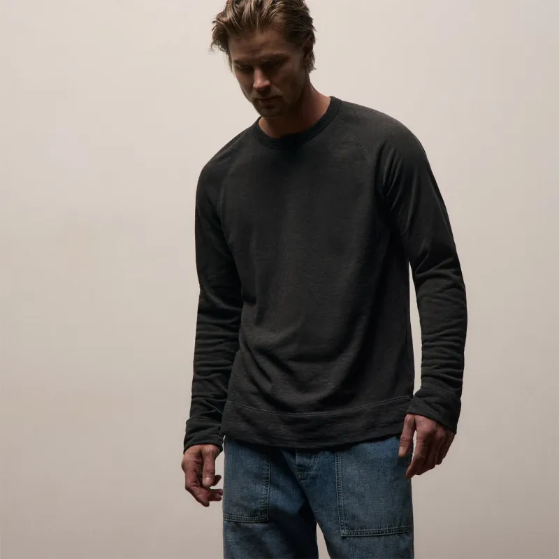 Vintage French Terry Sweatshirt - Carbon Pigment made by James Perse