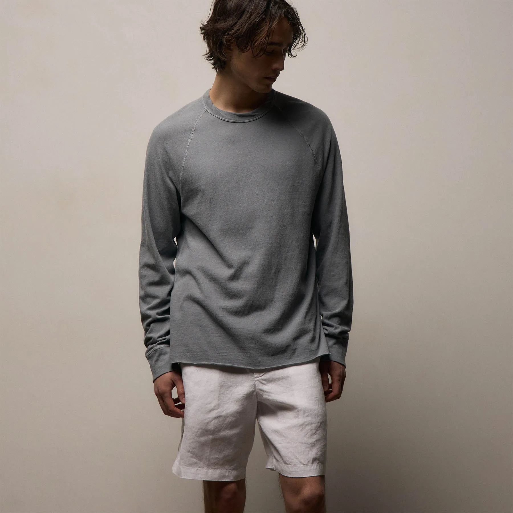 Slub Jersey Long Sleeve Raglan Crew - Ore Pigment sold by James Perse product image thumbnail 5