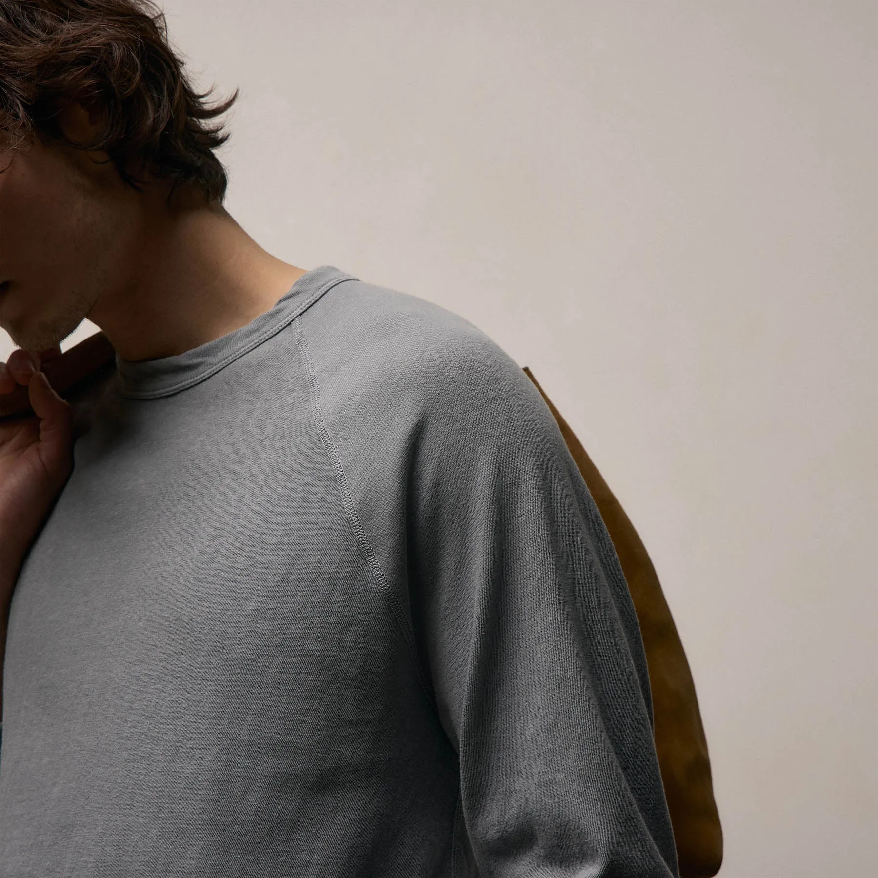 Slub Jersey Long Sleeve Raglan Crew - Ore Pigment sold by James Perse product image thumbnail 3