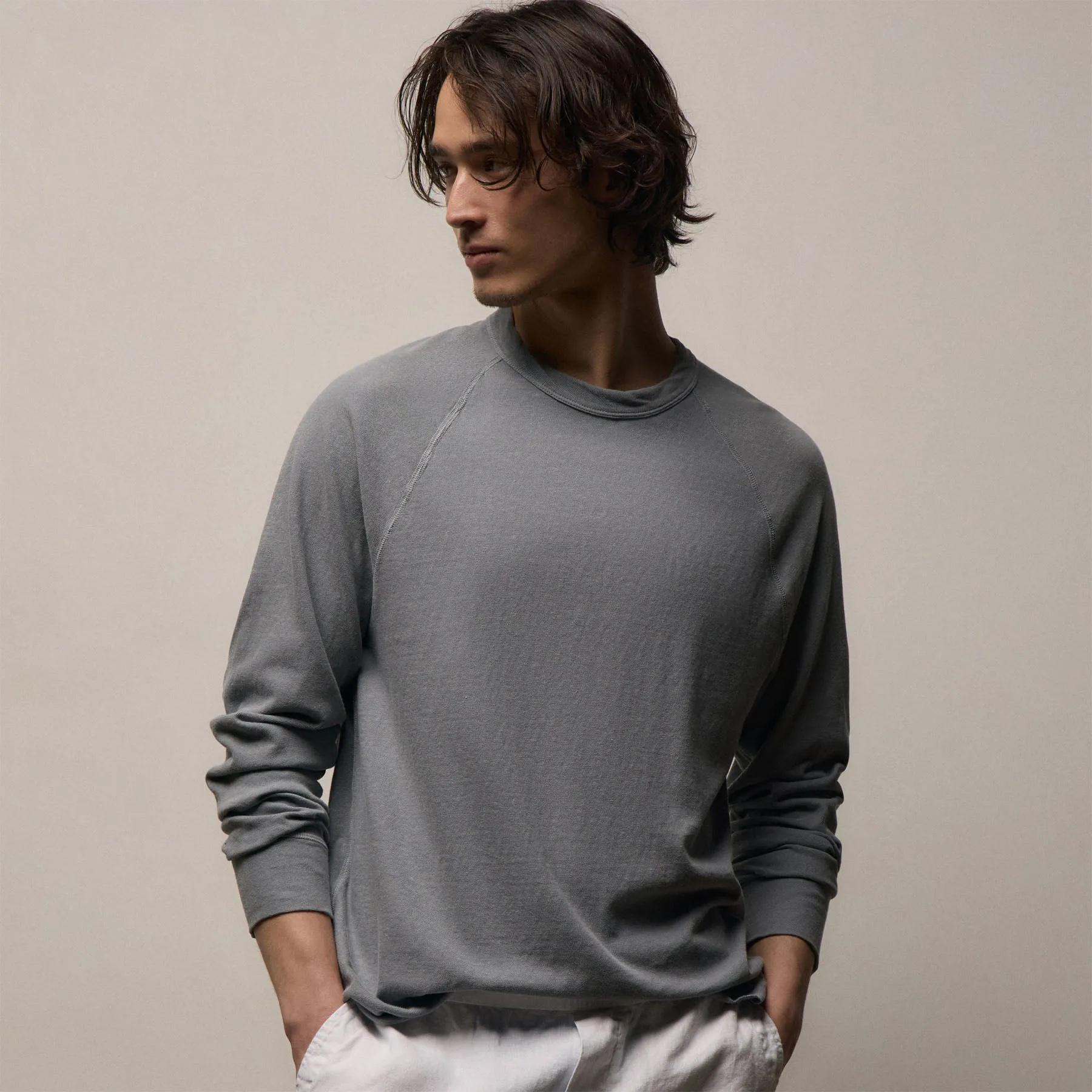 Slub Jersey Long Sleeve Raglan Crew - Ore Pigment sold by James Perse product image thumbnail 4