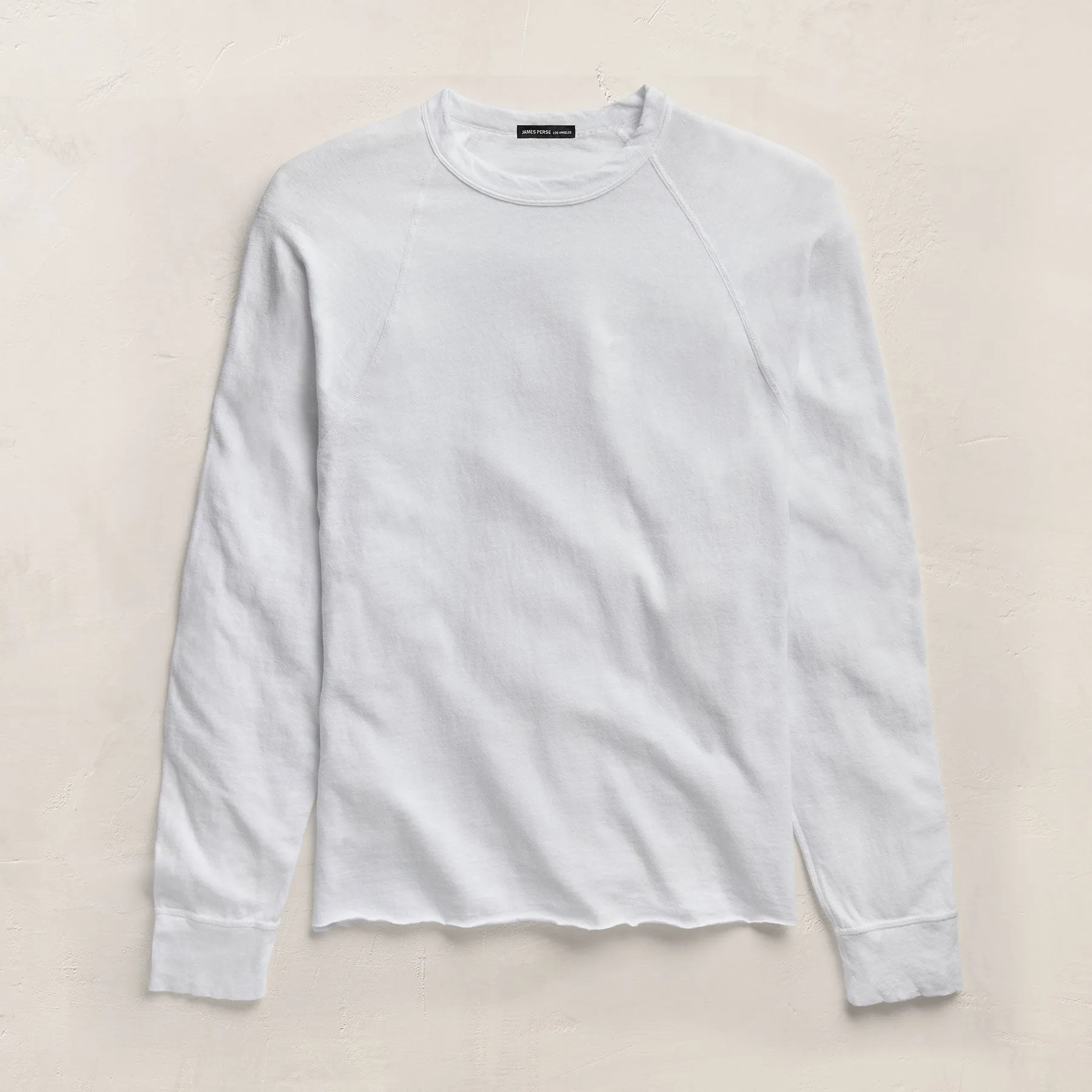 Slub Jersey Long Sleeve Raglan Crew - White sold by James Perse product image thumbnail 2