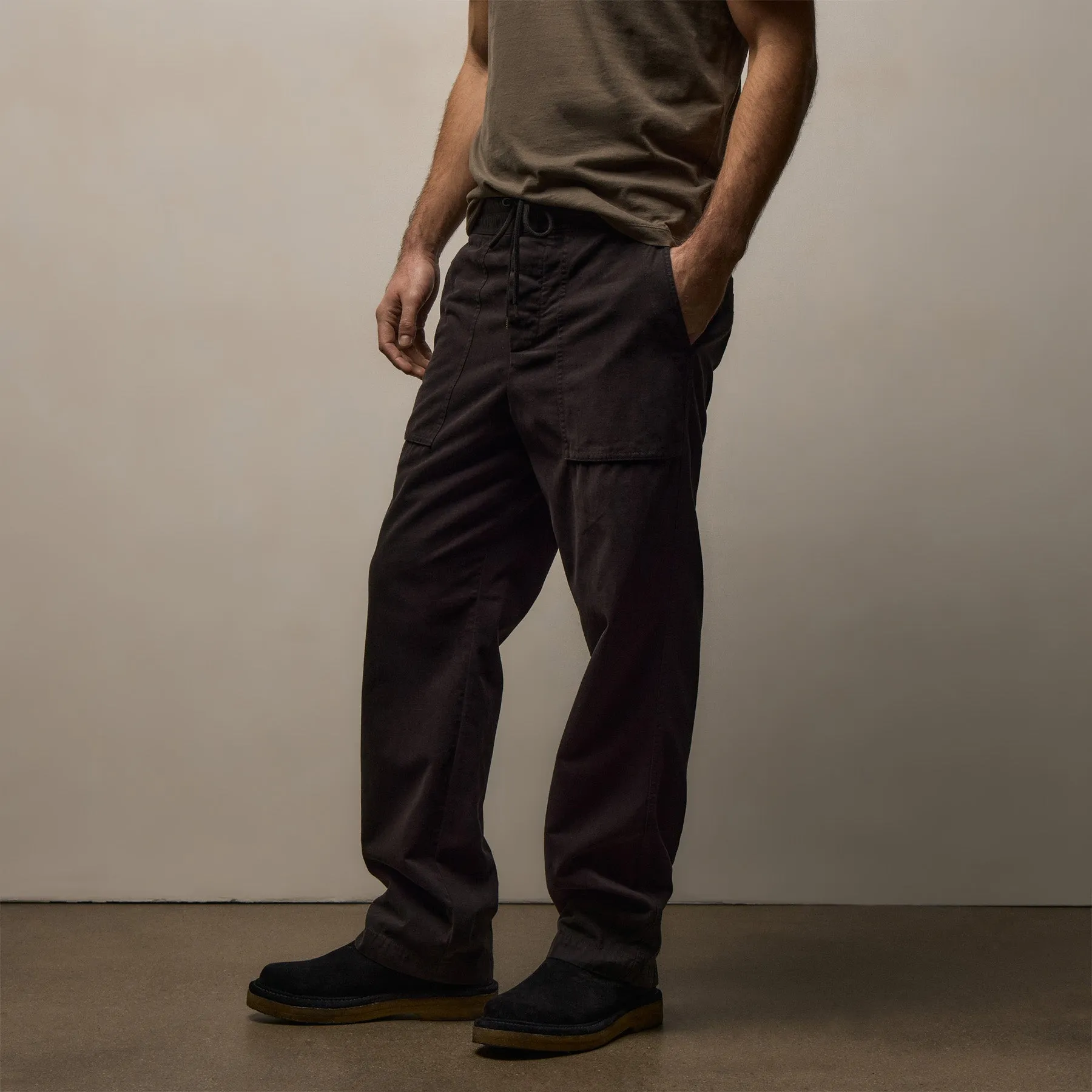 Cotton Cashmere Utility Pant - Black sold by James Perse