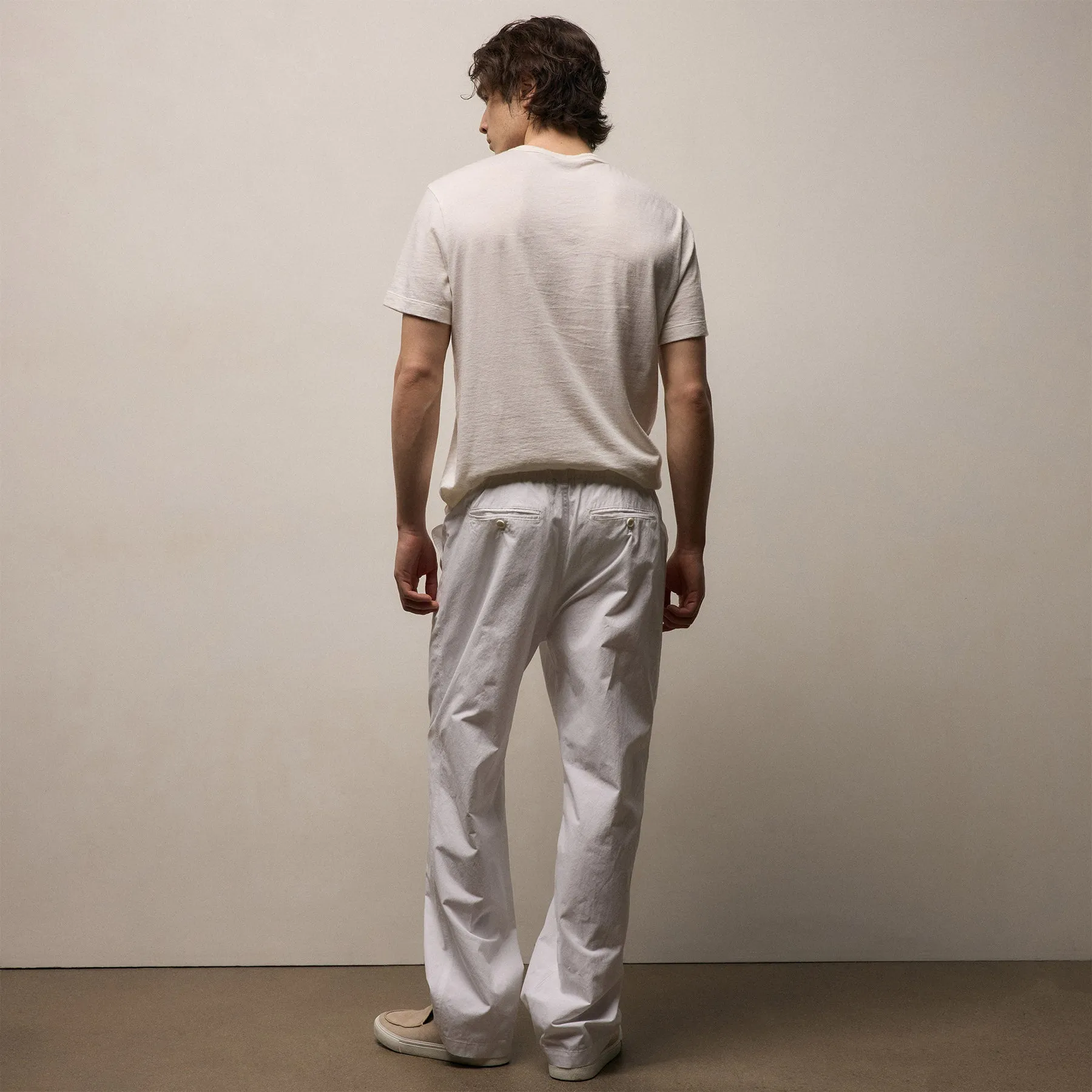 Italian Heavy Poplin Trouser - White sold by James Perse product image thumbnail 5