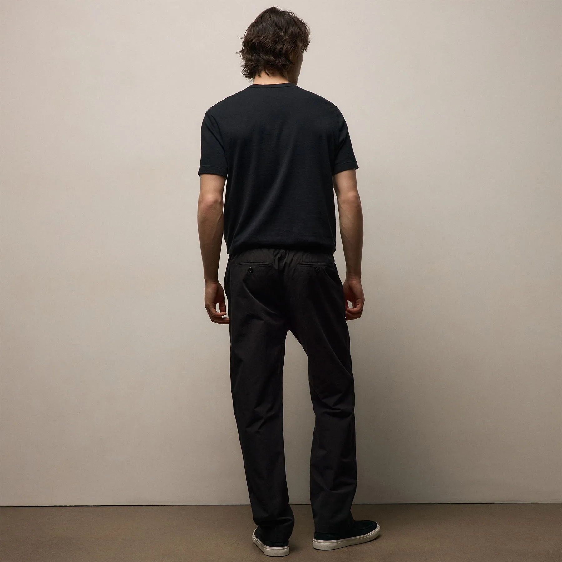 Italian Heavy Poplin Trouser - Black sold by James Perse product image thumbnail 4