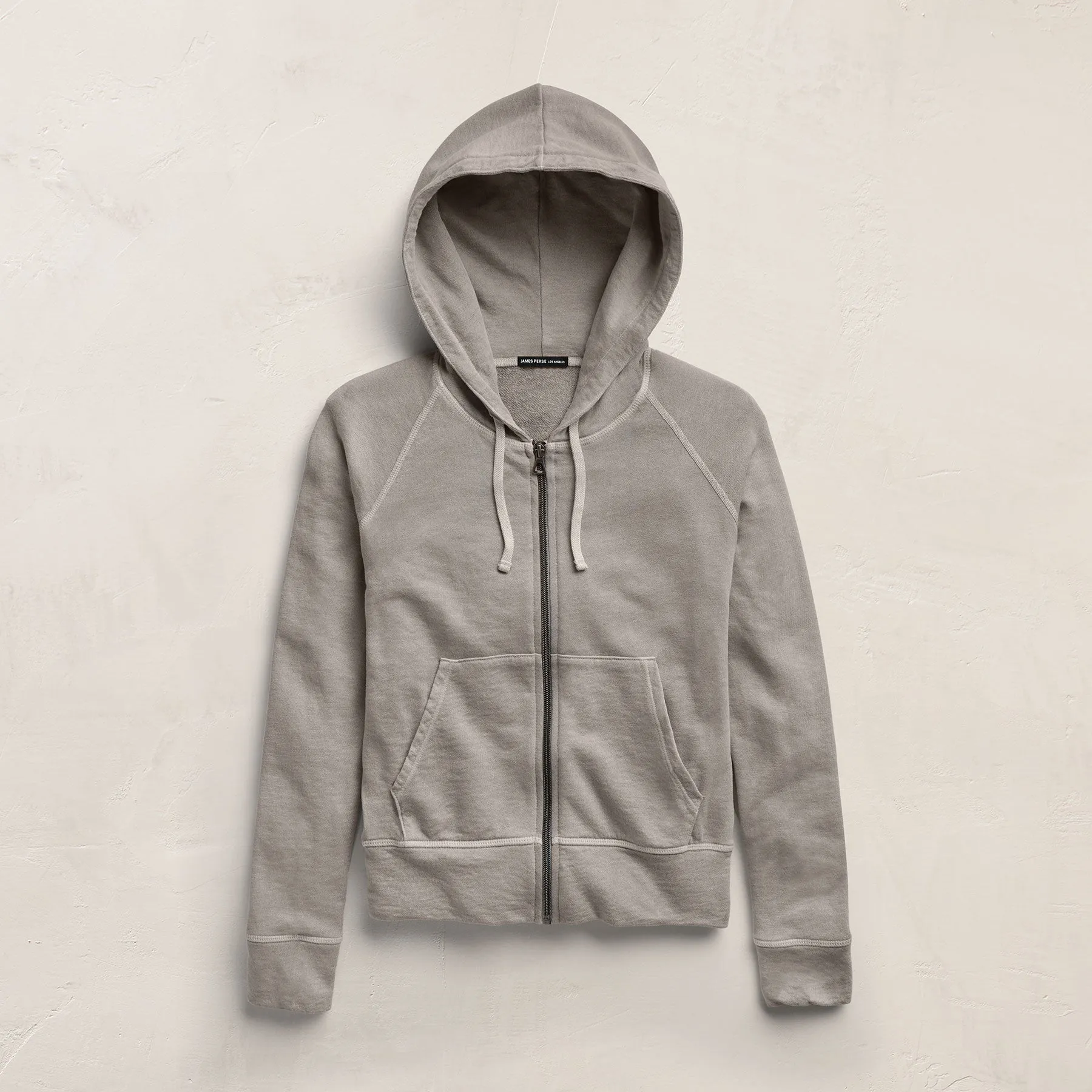 Vintage French Terry Zip Up Hoodie - Fog Pigment sold by James Perse product image thumbnail 2
