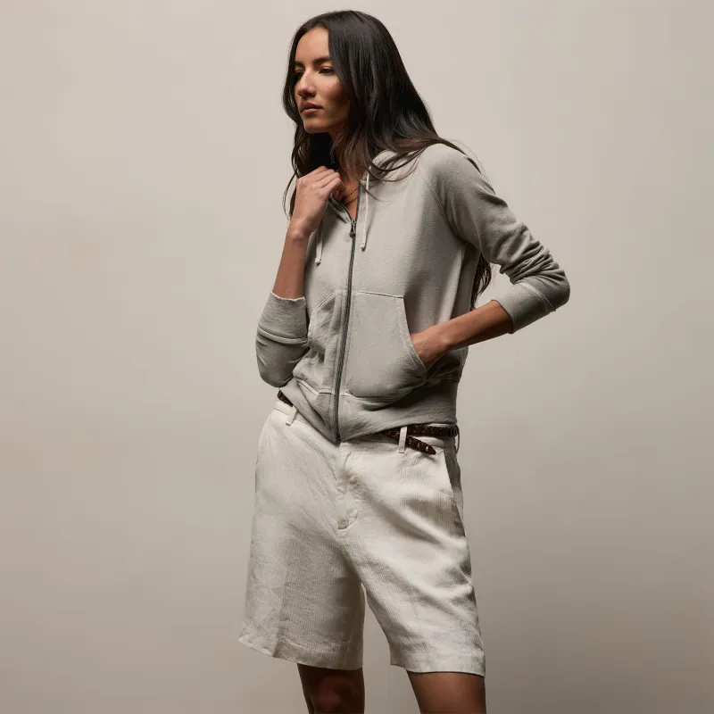 Vintage French Terry Zip Up Hoodie - Fog Pigment made by James Perse