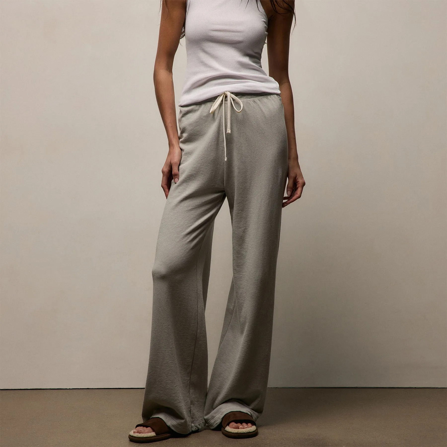 Vintage French Terry Wide Leg Sweatpant - Fog Pigment sold by James Perse