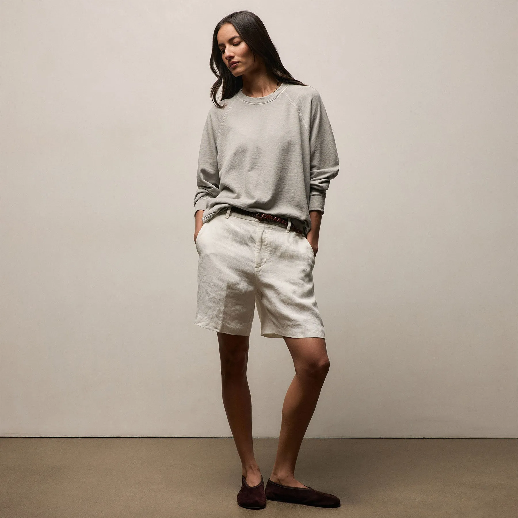 Vintage French Terry Relaxed Sweatshirt - Fog Pigment sold by James Perse product image thumbnail 5