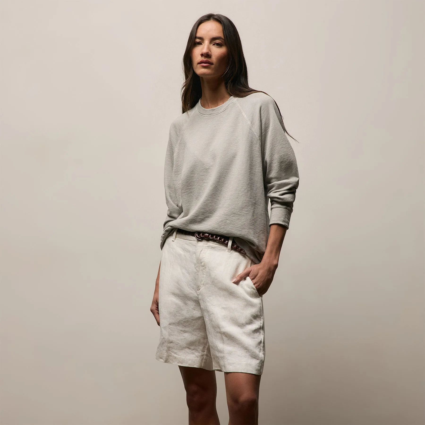 Vintage French Terry Relaxed Sweatshirt - Fog Pigment sold by James Perse product image thumbnail 4