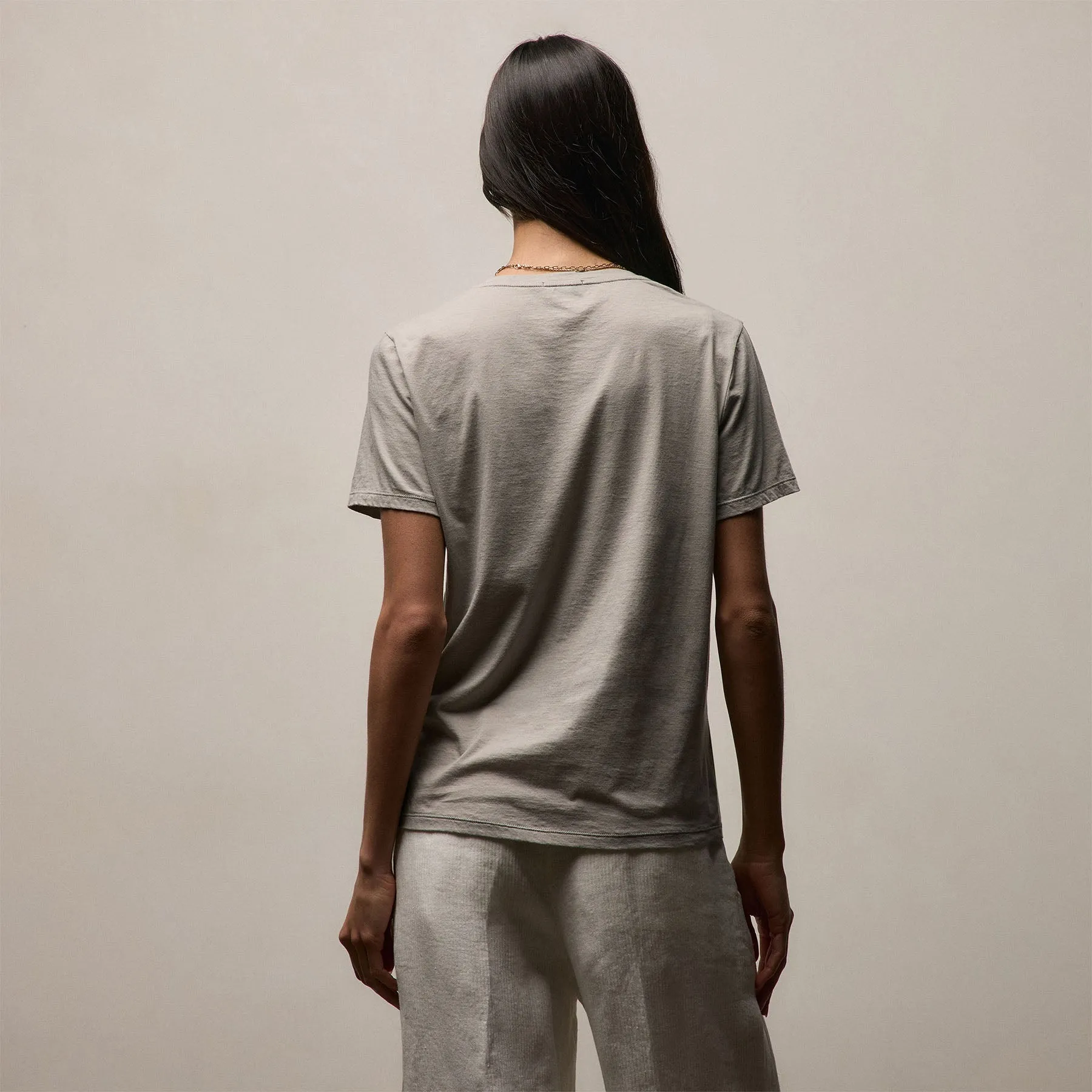 Luxe Lotus Jersey V Neck - Fog sold by James Perse product image thumbnail 5