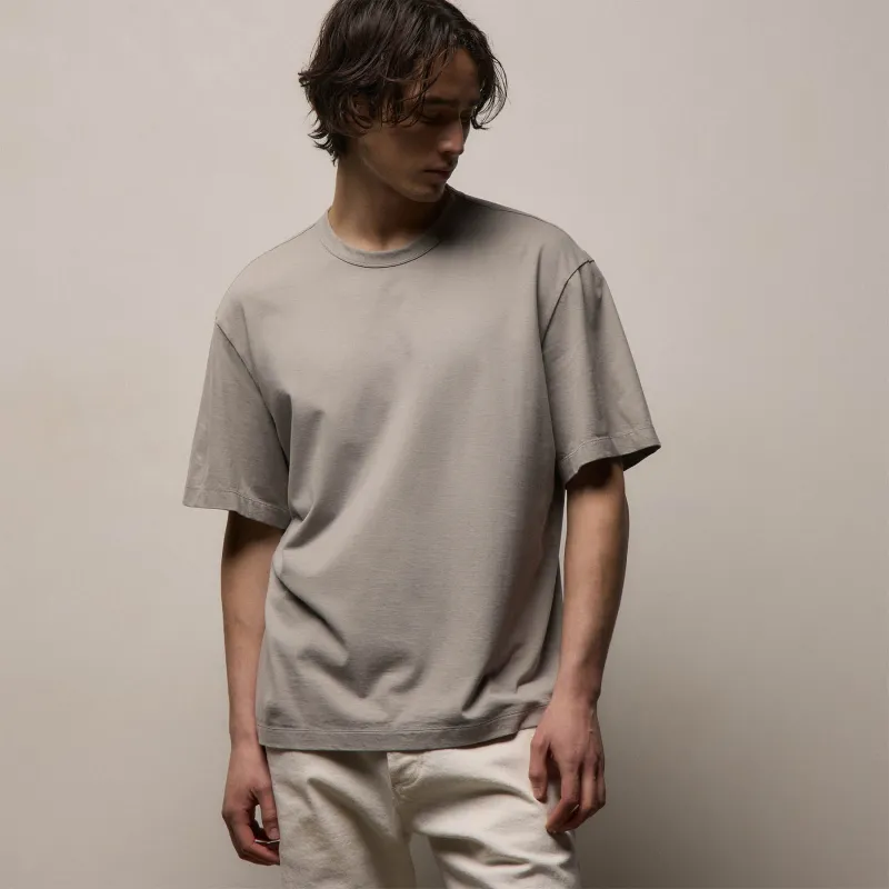 Heavy Luxe Jersey Oversized Crew - Fog made by James Perse