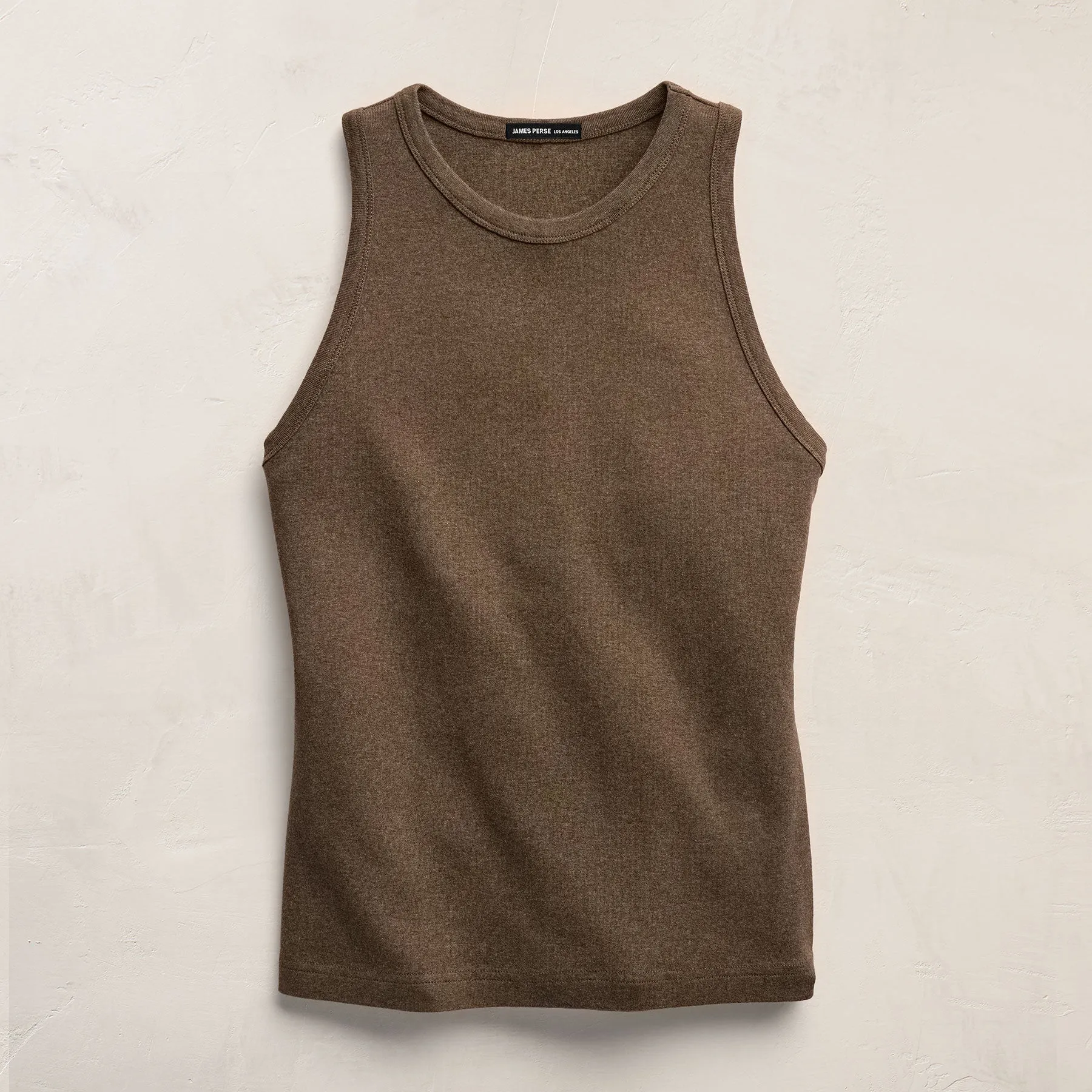 Compact Cotton High Neck Tank - Brown Melange sold by James Perse product image thumbnail 2