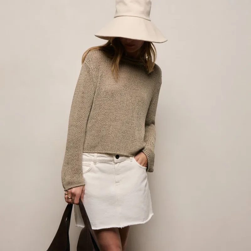 Cotton Linen Pullover Sweater - Overcast made by James Perse