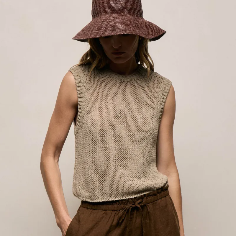 Cotton Linen Sweater Tank - Overcast made by James Perse