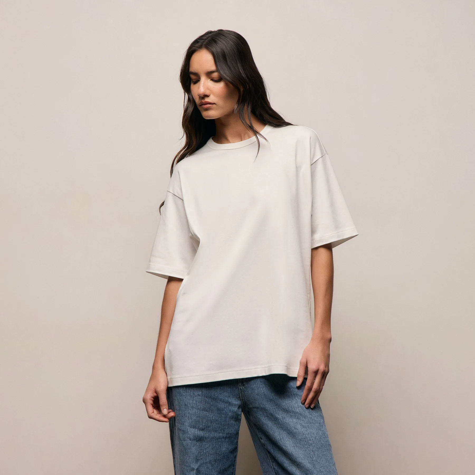 Cotton Jersey Oversized Tee - Off White sold by James Perse product image thumbnail 4
