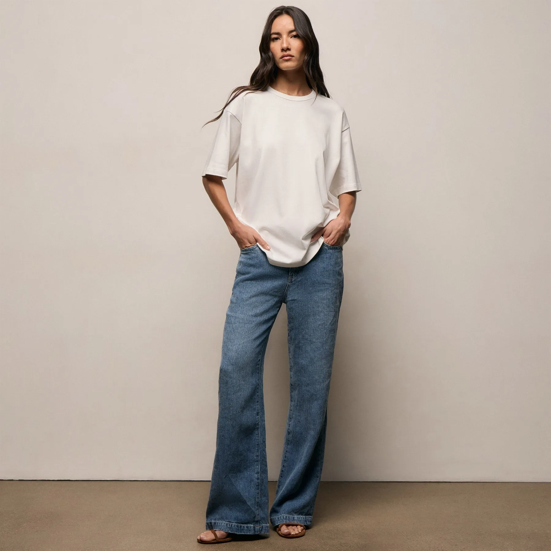 Cotton Jersey Oversized Tee - Off White sold by James Perse product image thumbnail 3