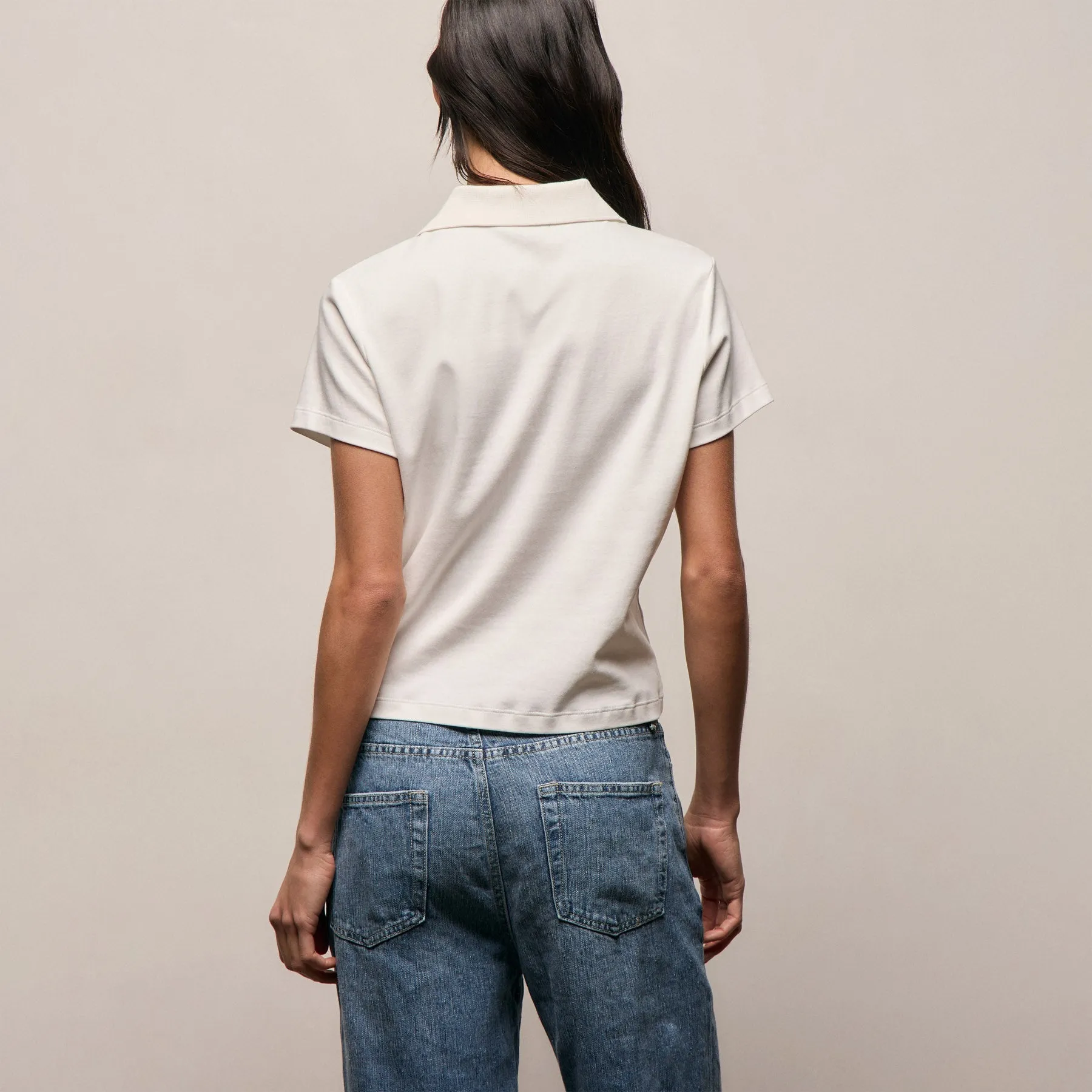 Cotton Jersey Polo - Off White sold by James Perse product image thumbnail 4