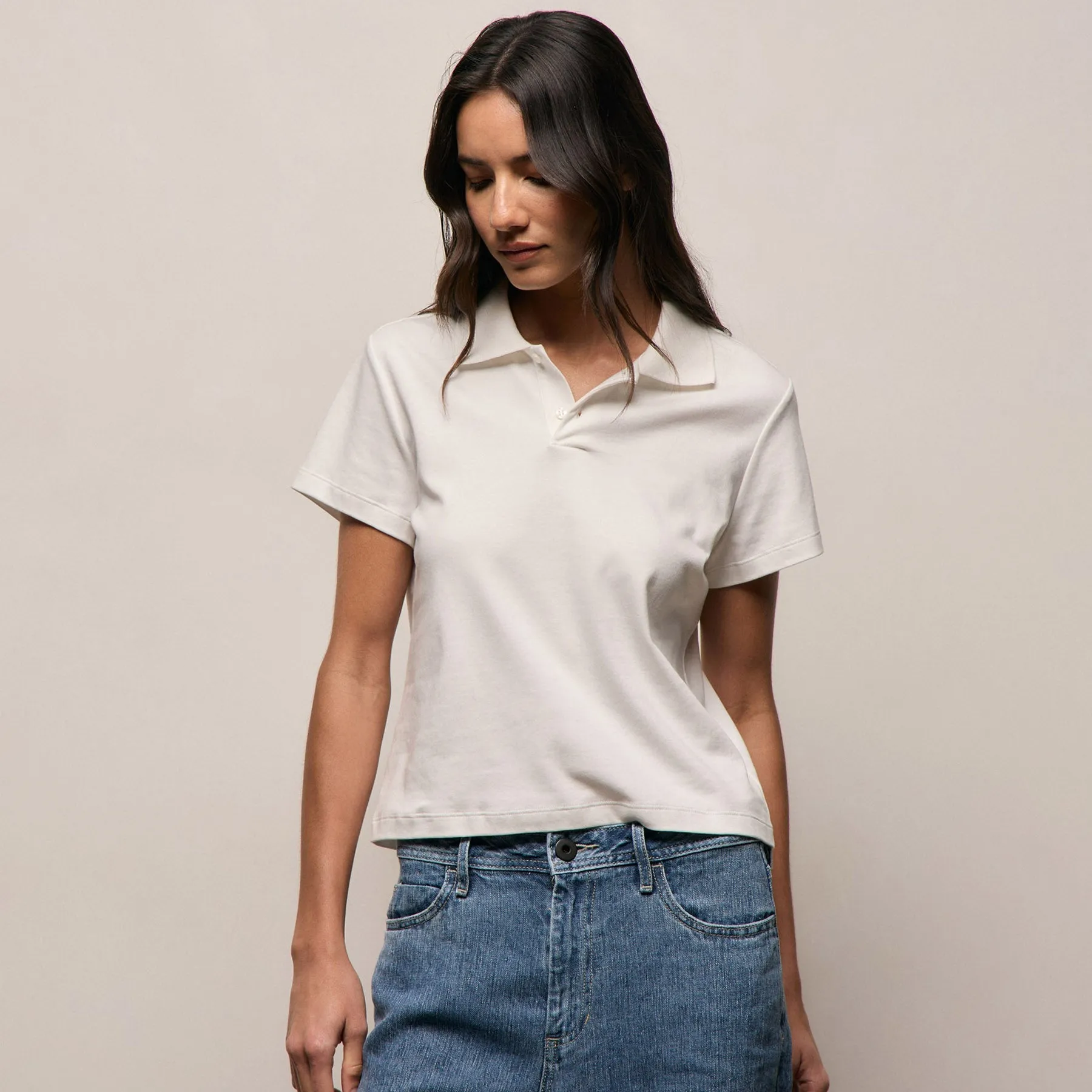Cotton Jersey Polo - Off White sold by James Perse