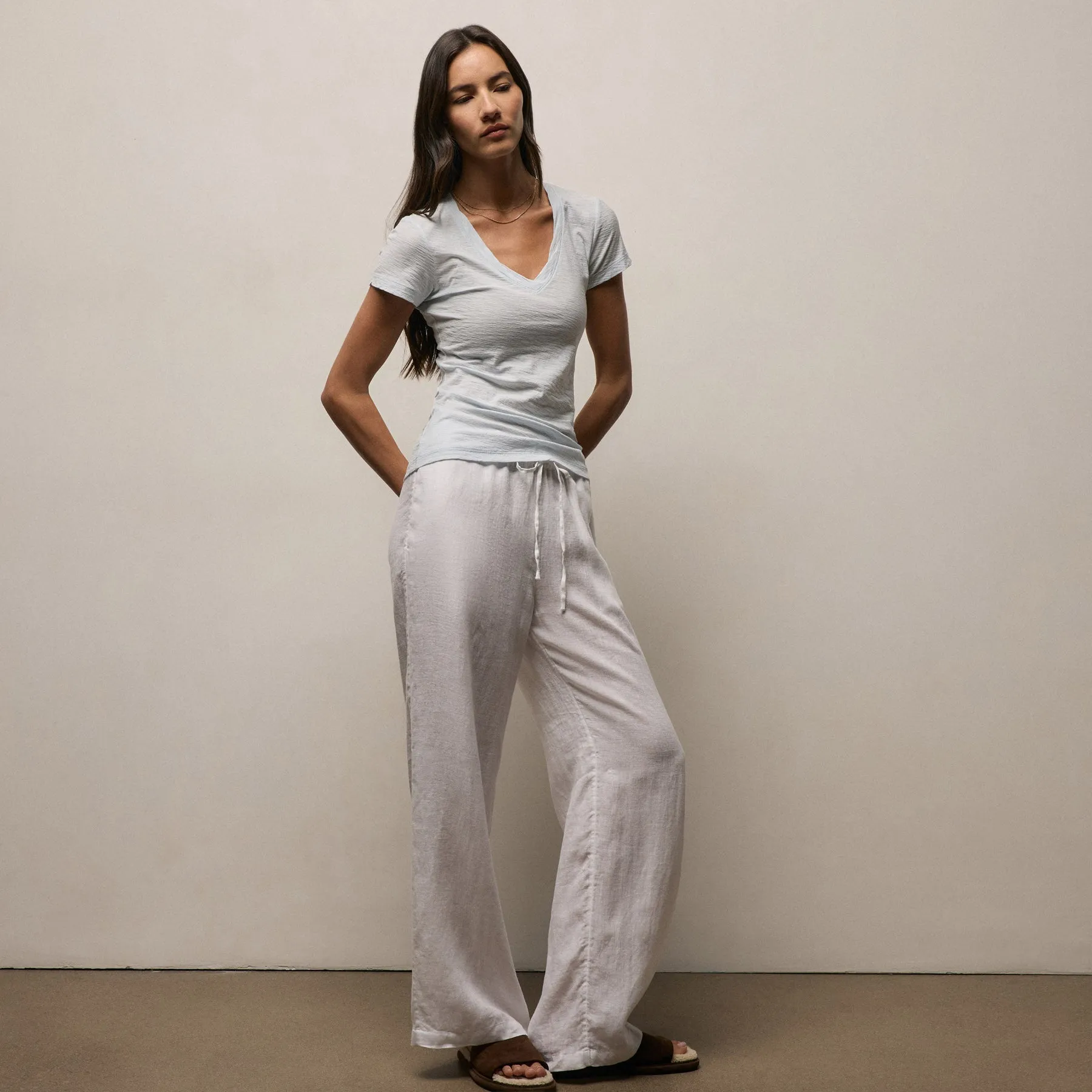Sheer Slub V Neck - Memory sold by James Perse product image thumbnail 3