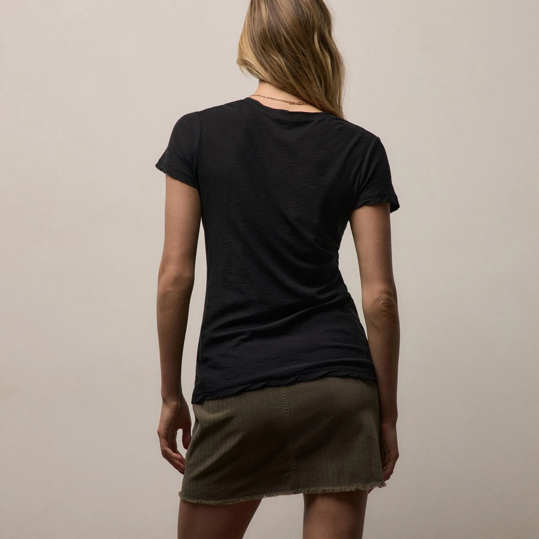 Sheer Slub V Neck - Black sold by James Perse product image thumbnail 3