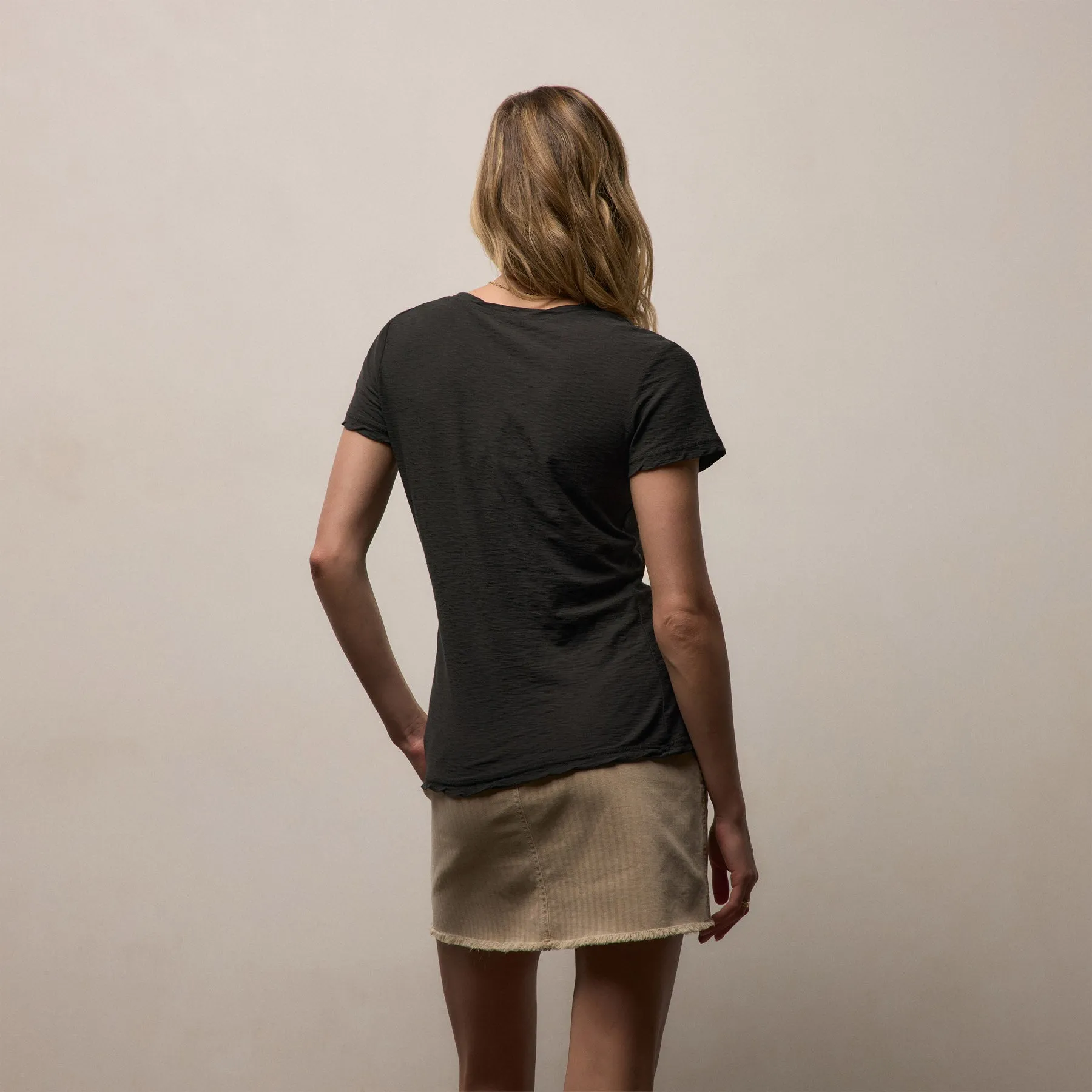 Sheer Slub V Neck - Carbon sold by James Perse product image thumbnail 5