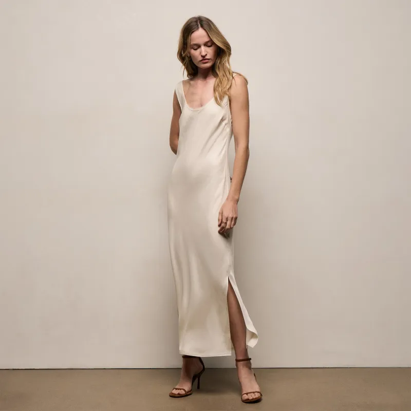 Silk Twill Tank Dress - Ivory made by James Perse