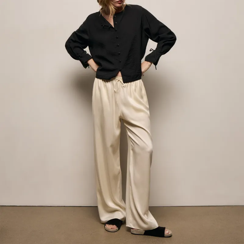 Silk Charmeuse Drawstring Pant - Ivory made by James Perse
