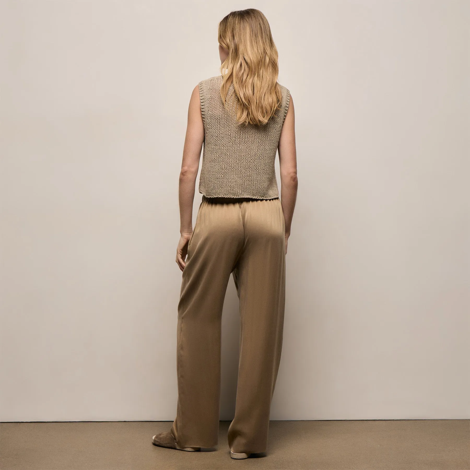 Silk Charmeuse Drawstring Pant - Honey sold by James Perse product image thumbnail 4