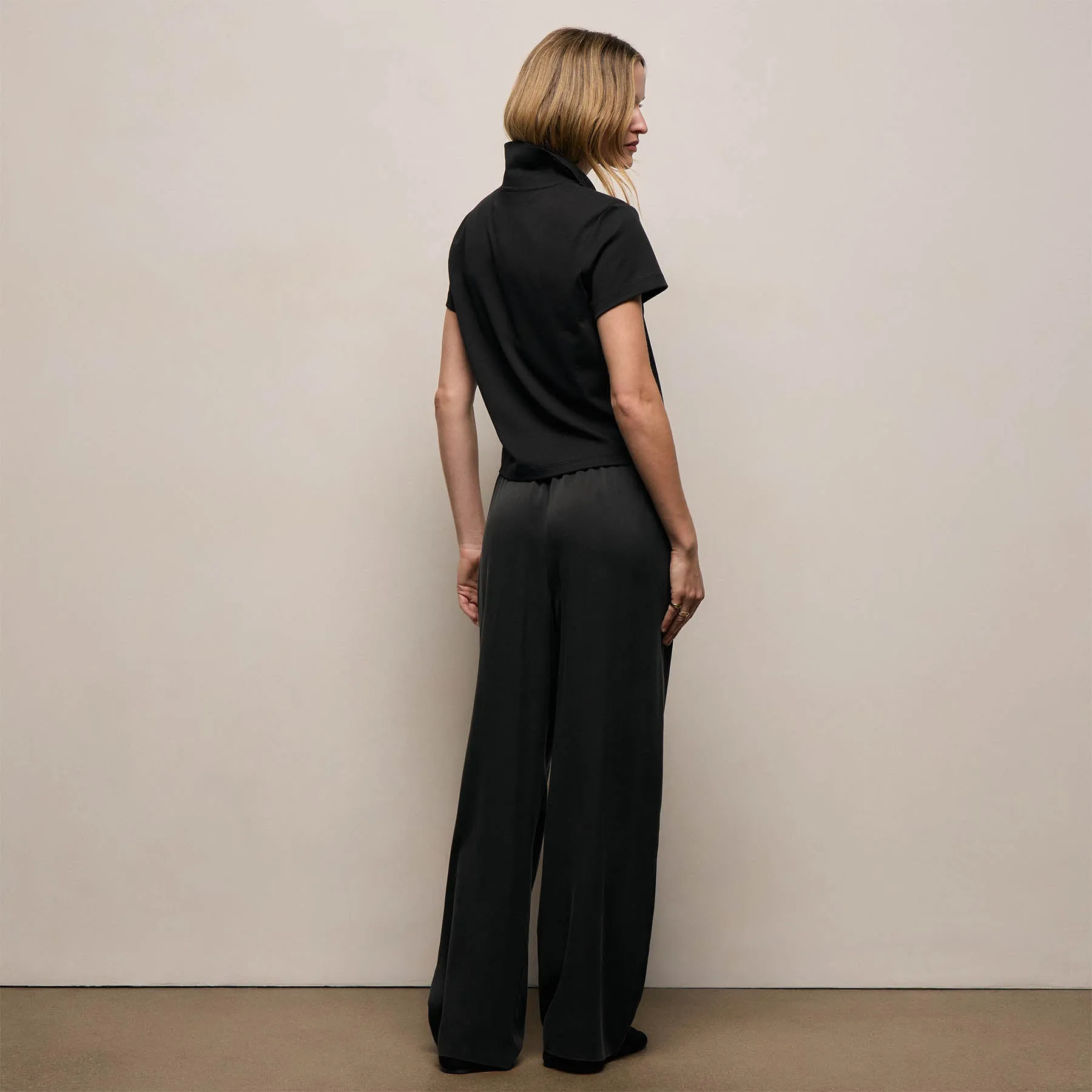 Silk Charmeuse Drawstring Pant - Black sold by James Perse product image thumbnail 2