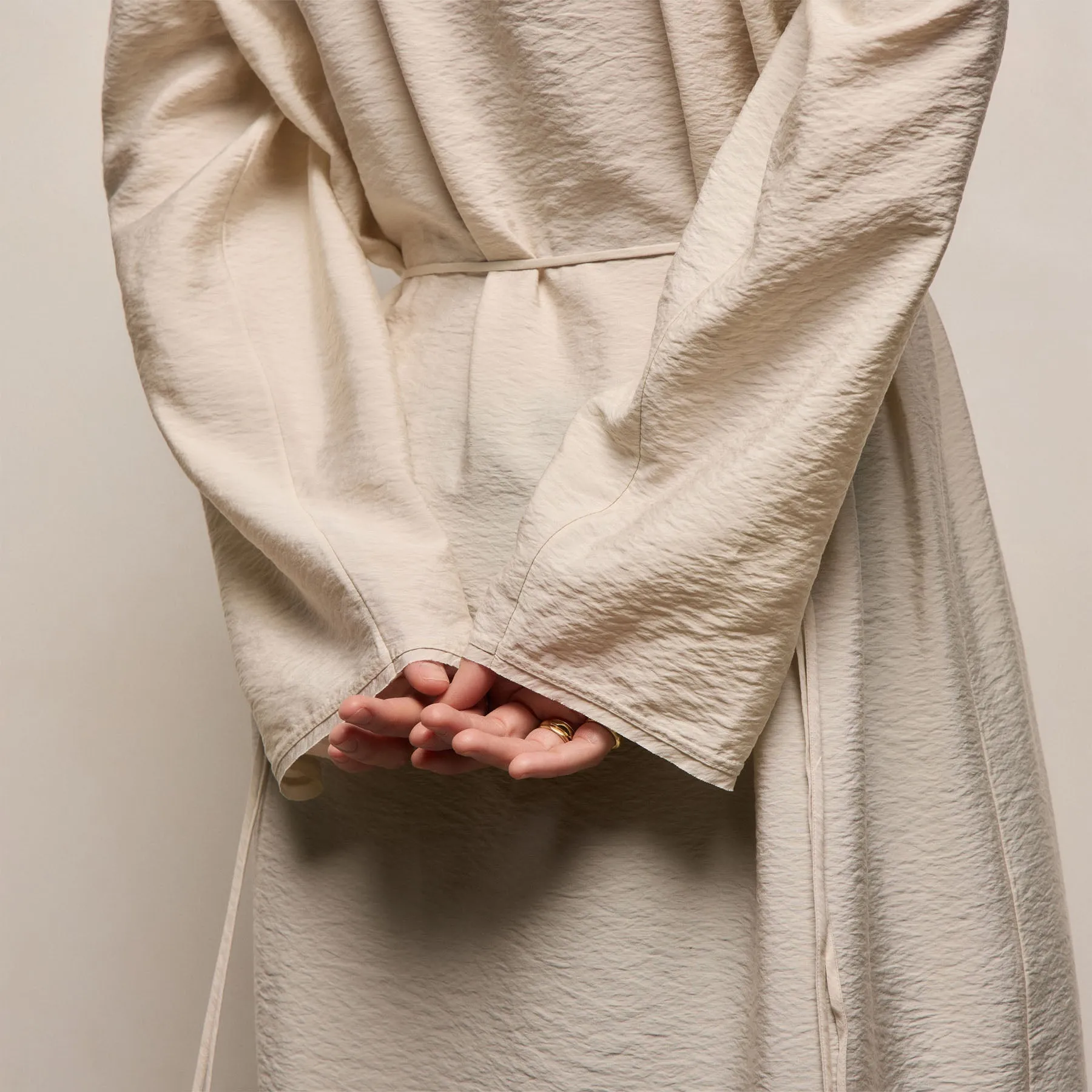 Modal Silk Blend Tie Up Dress - Parchment sold by James Perse product image thumbnail 3