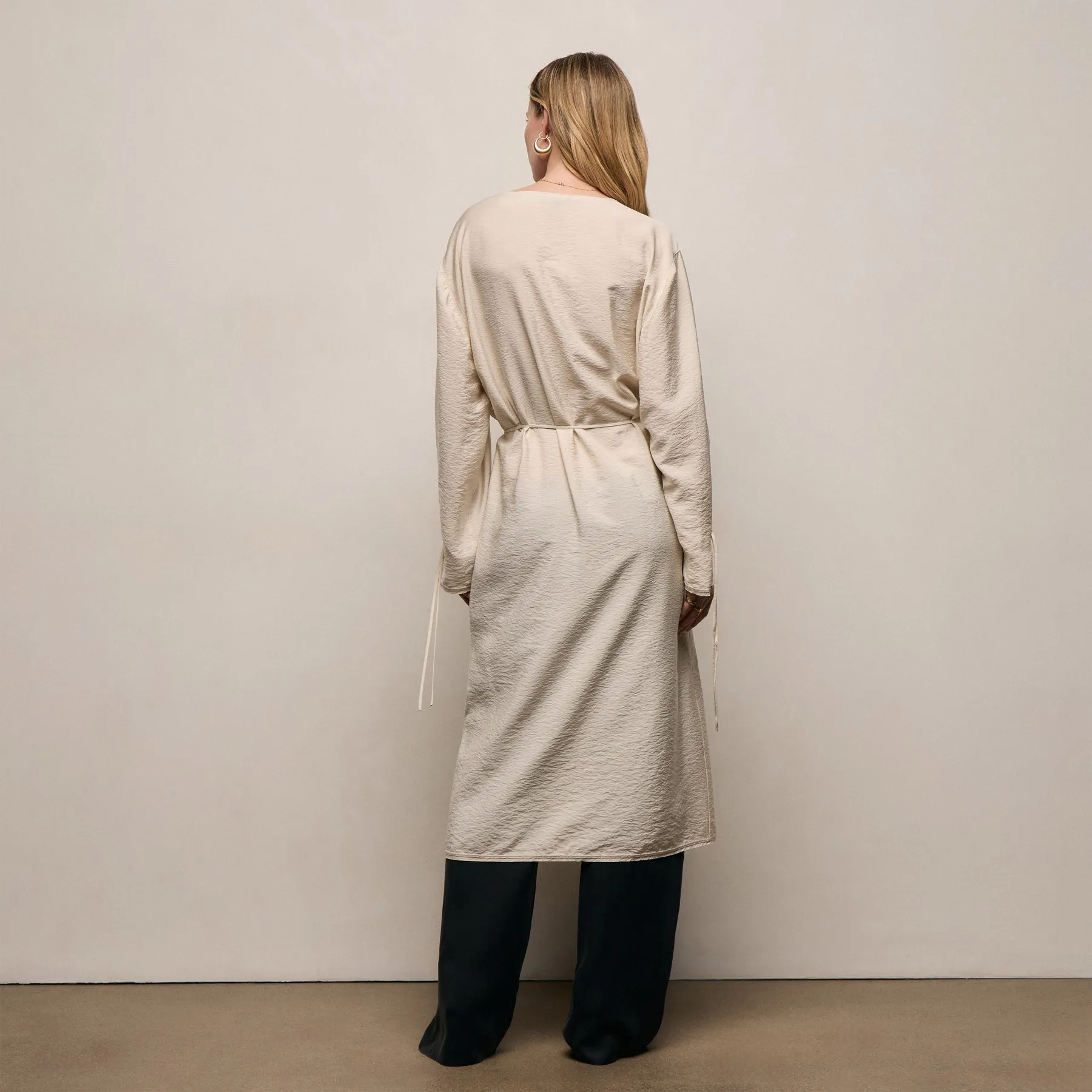Modal Silk Blend Tie Up Dress - Parchment sold by James Perse product image thumbnail 2