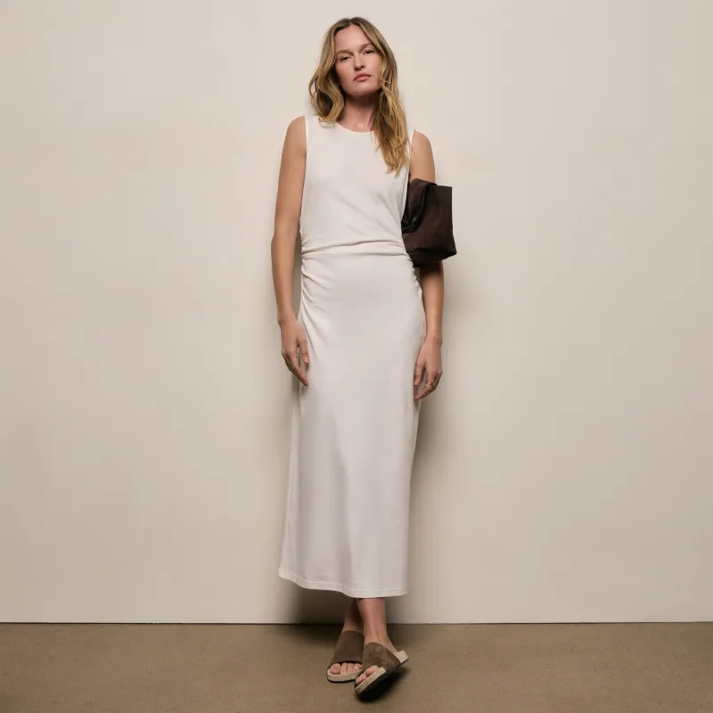 Cotton Jersey Tank Dress - Off White made by James Perse