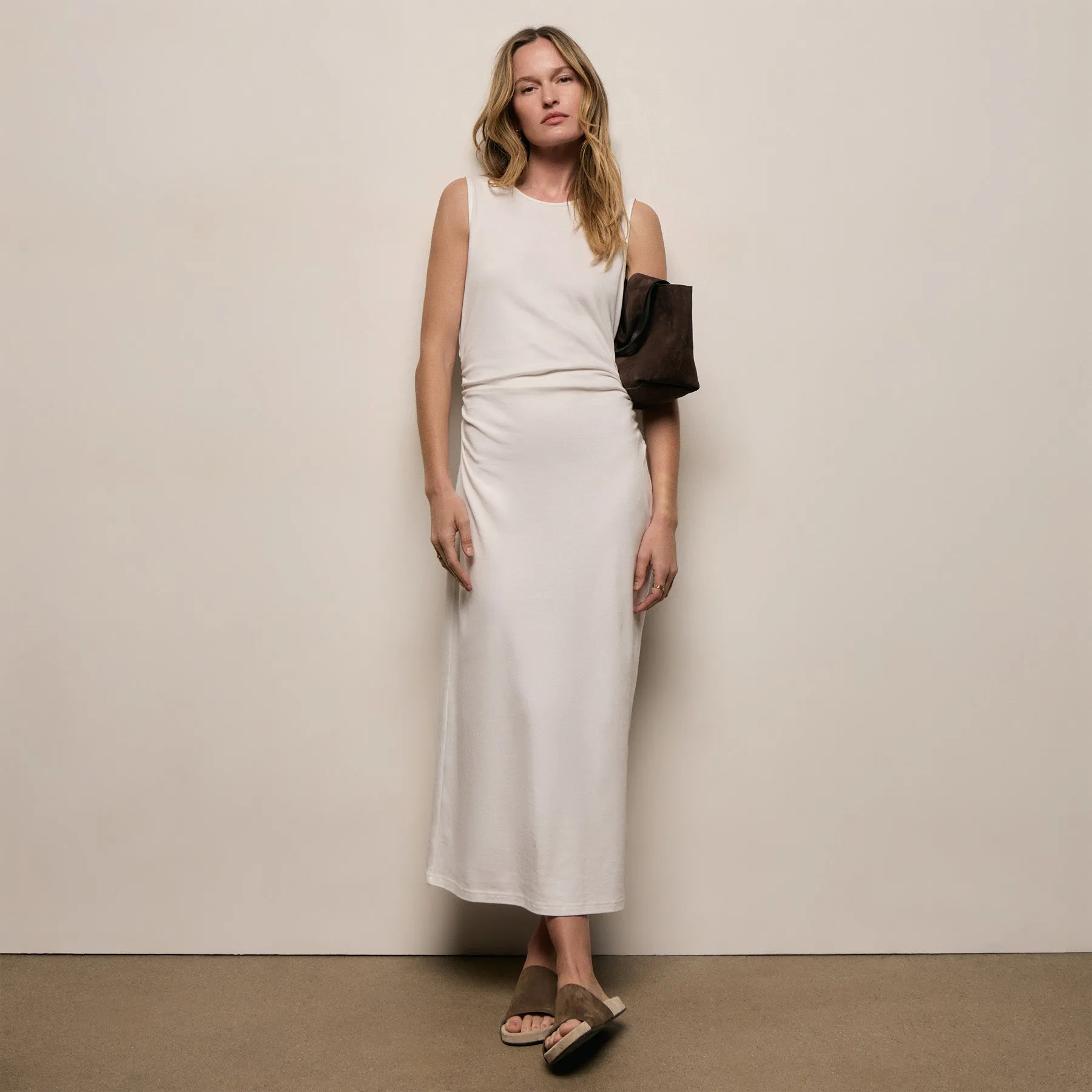 Cotton Jersey Tank Dress - Off White sold by James Perse