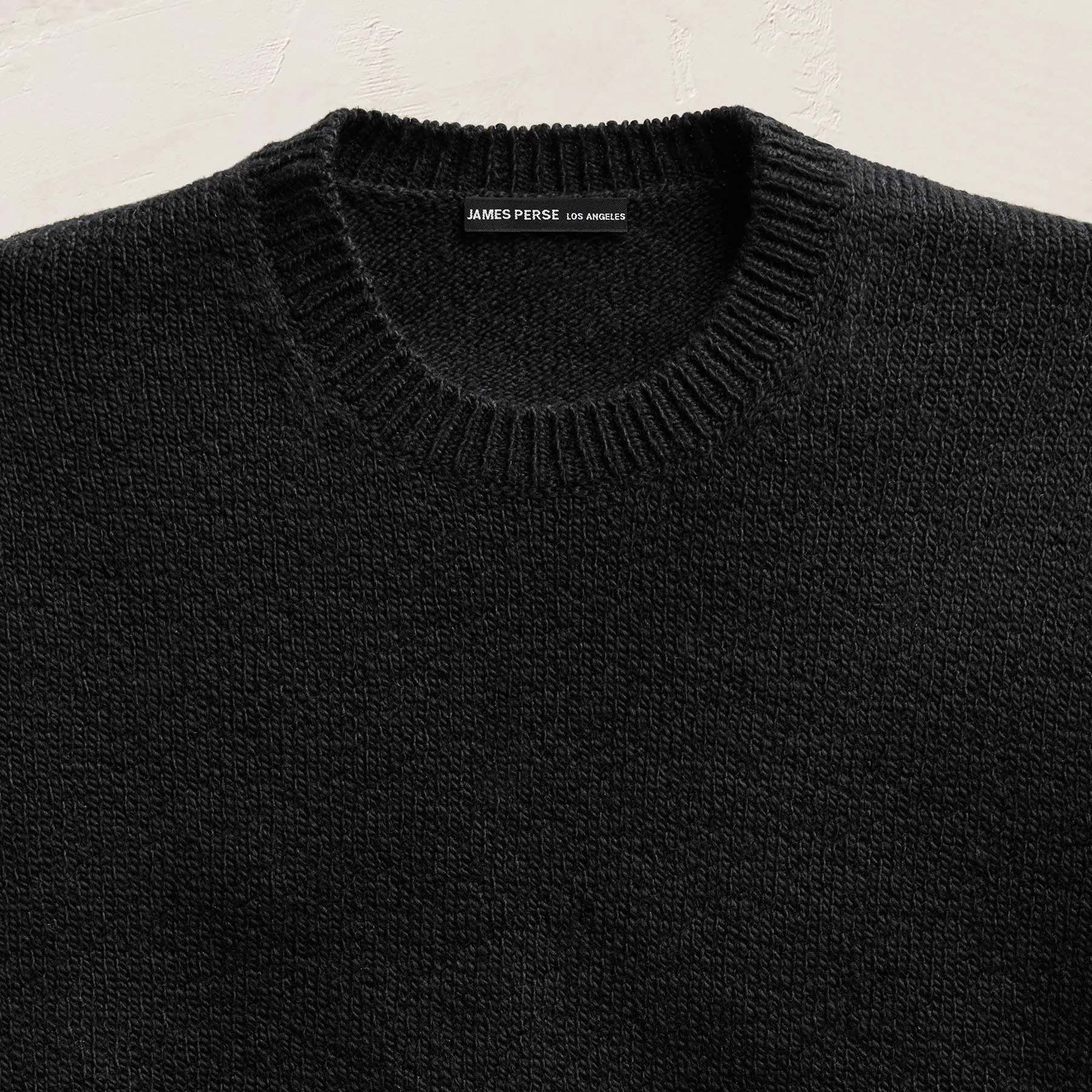 Stretch Cotton Crew Sweater - Black sold by James Perse product image thumbnail 4