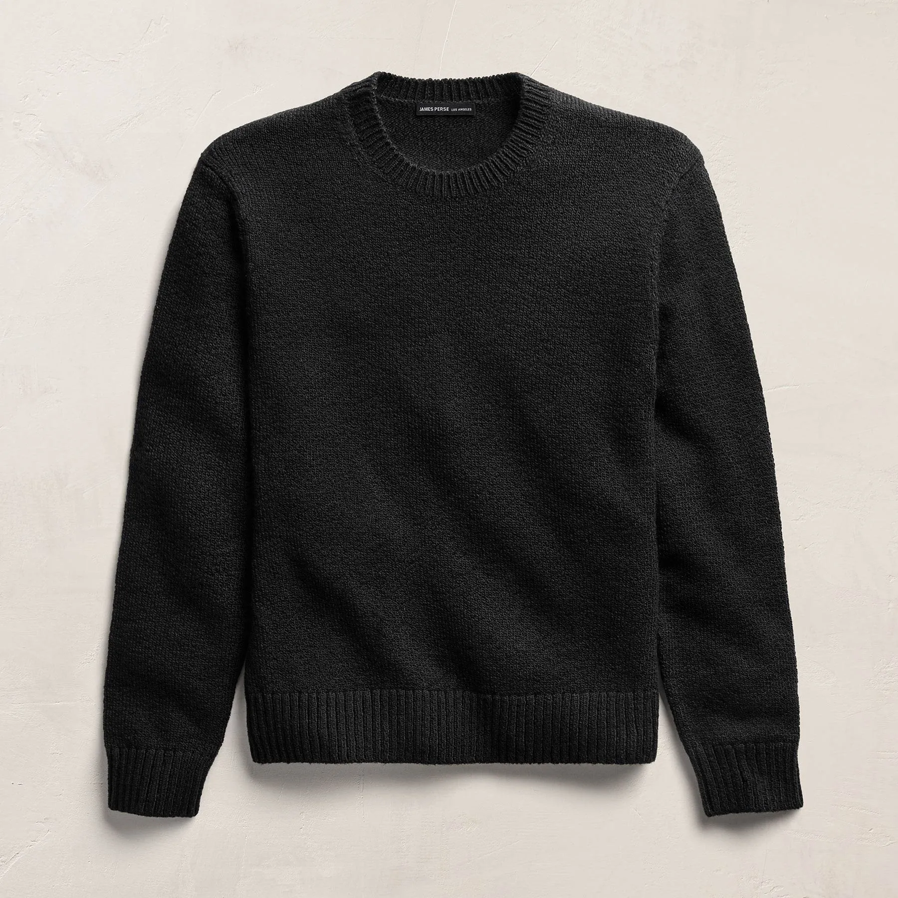 Stretch Cotton Crew Sweater - Black sold by James Perse product image thumbnail 2