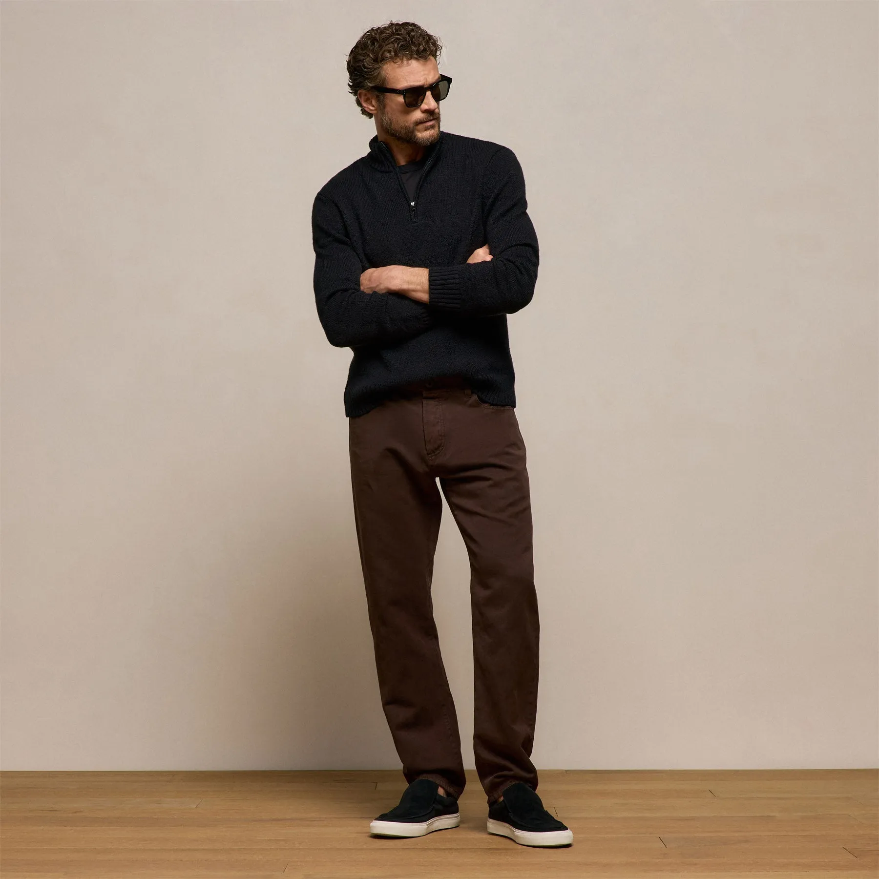 Classic Cotton Linen Twill Pant - Bark Pigment sold by James Perse