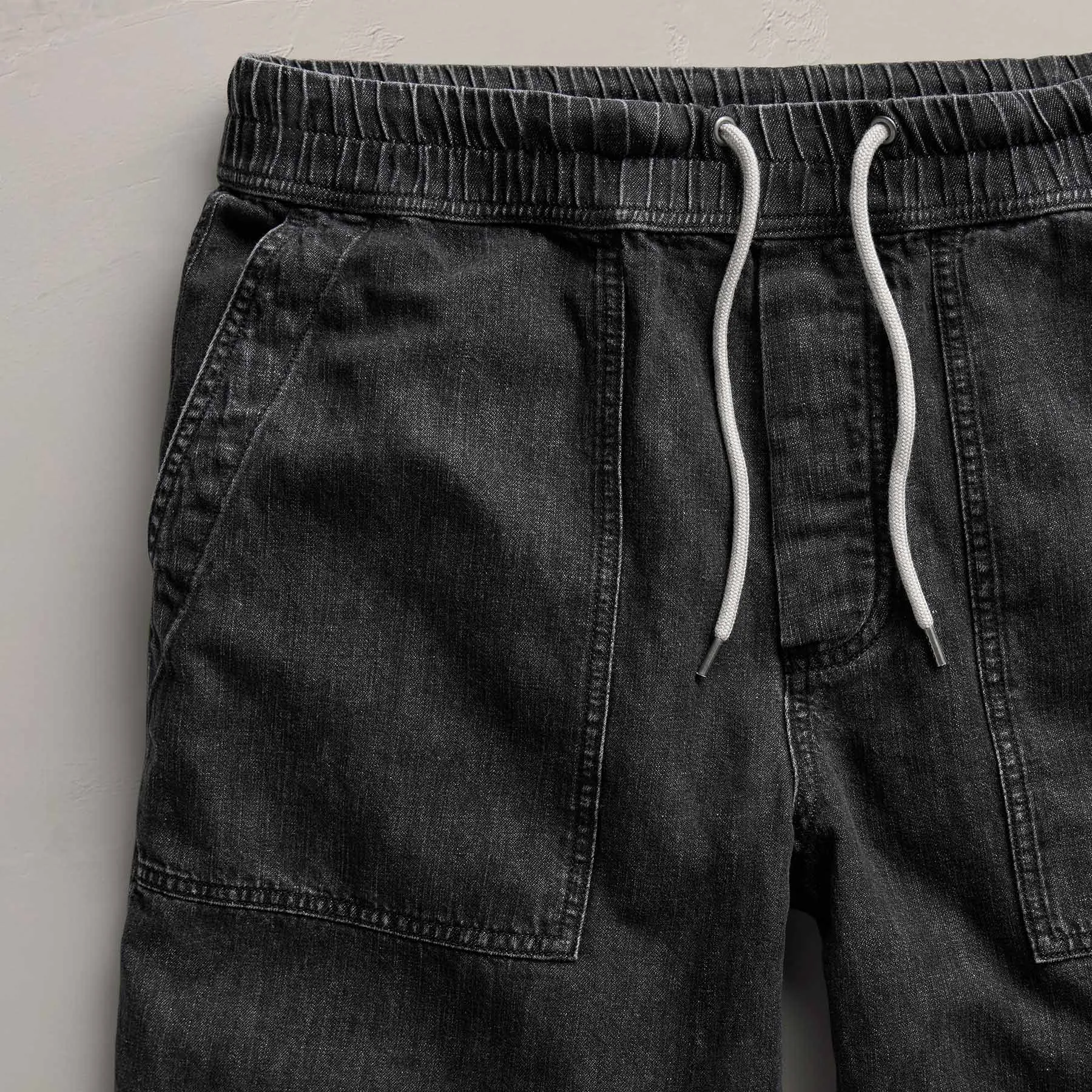 Linen Denim Drawstring Short - Black Wash sold by James Perse product image thumbnail 2