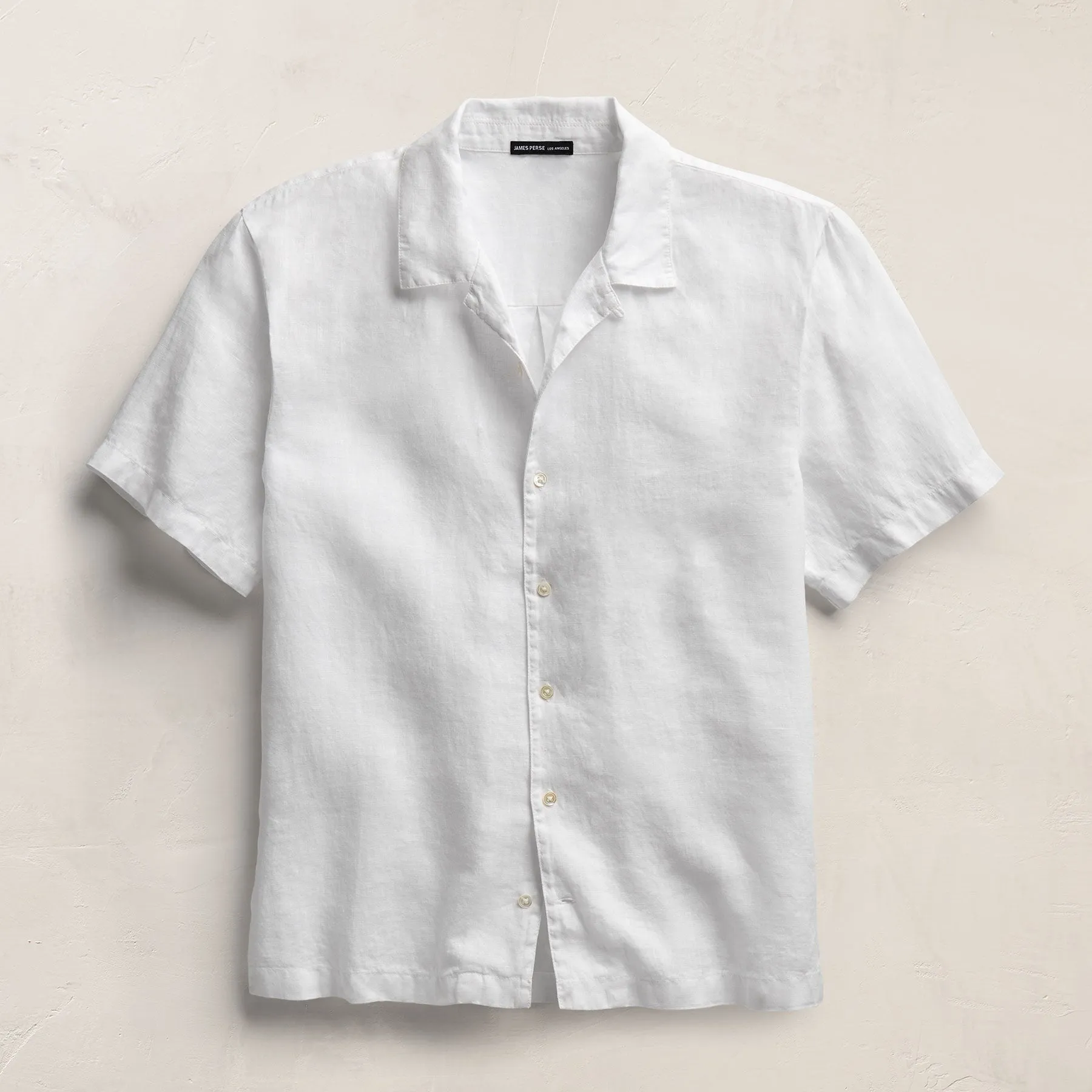 Lightweight Linen Short Sleeve Shirt - White sold by James Perse product image thumbnail 2