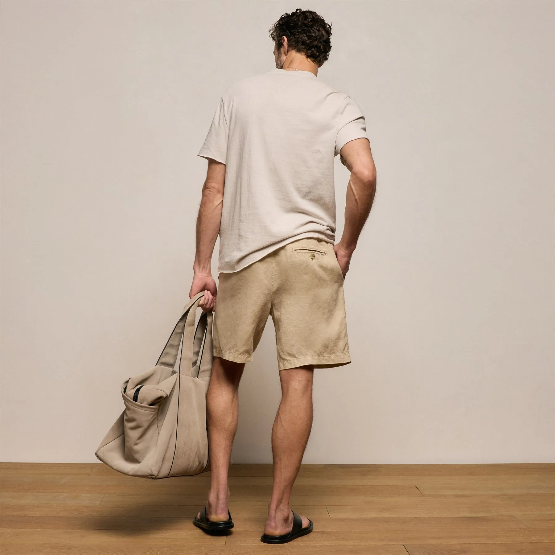 Lightweight Linen Relaxed Short - Light Khaki Pigment sold by James Perse product image thumbnail 4