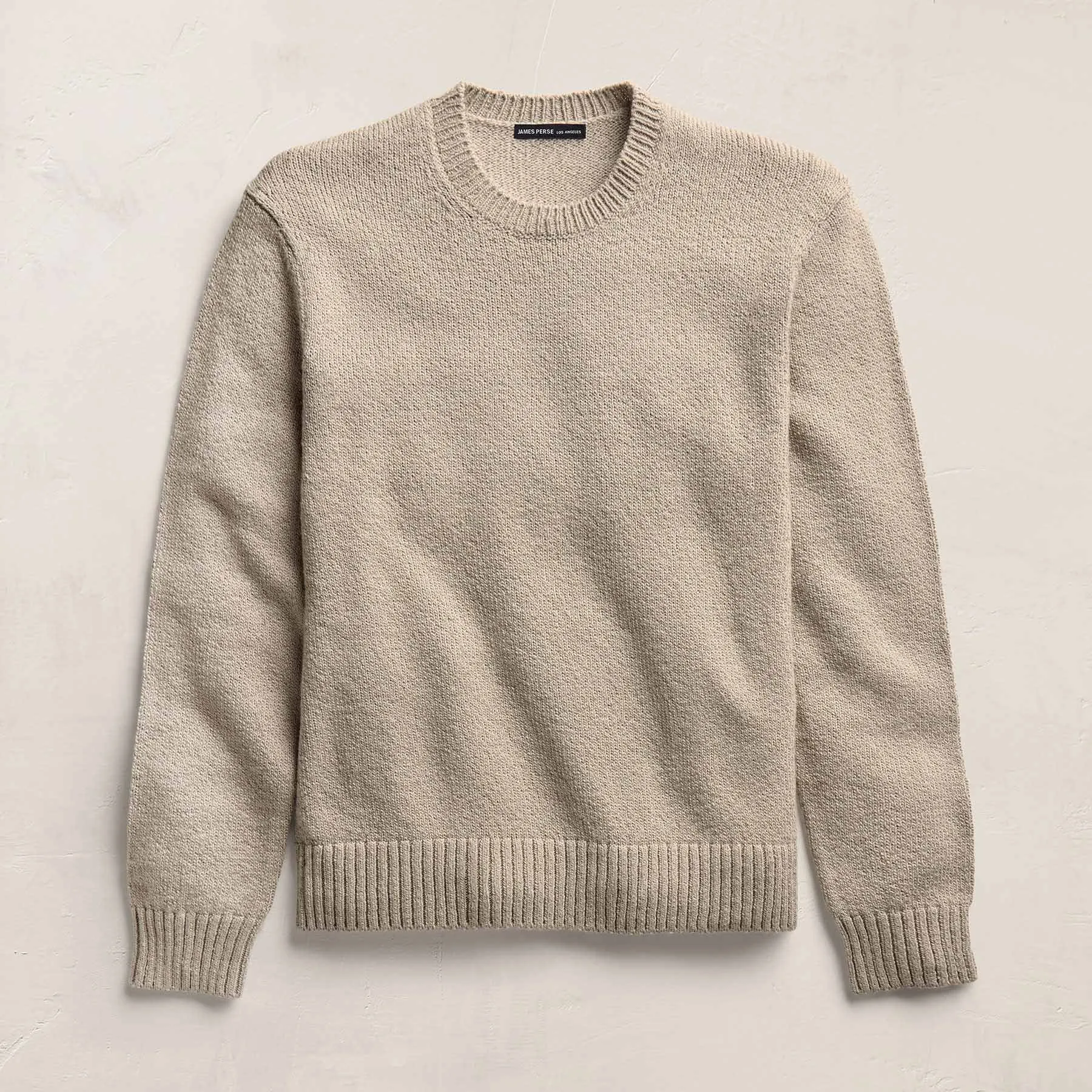 Stretch Cotton Crew Sweater - Taupe sold by James Perse product image thumbnail 2